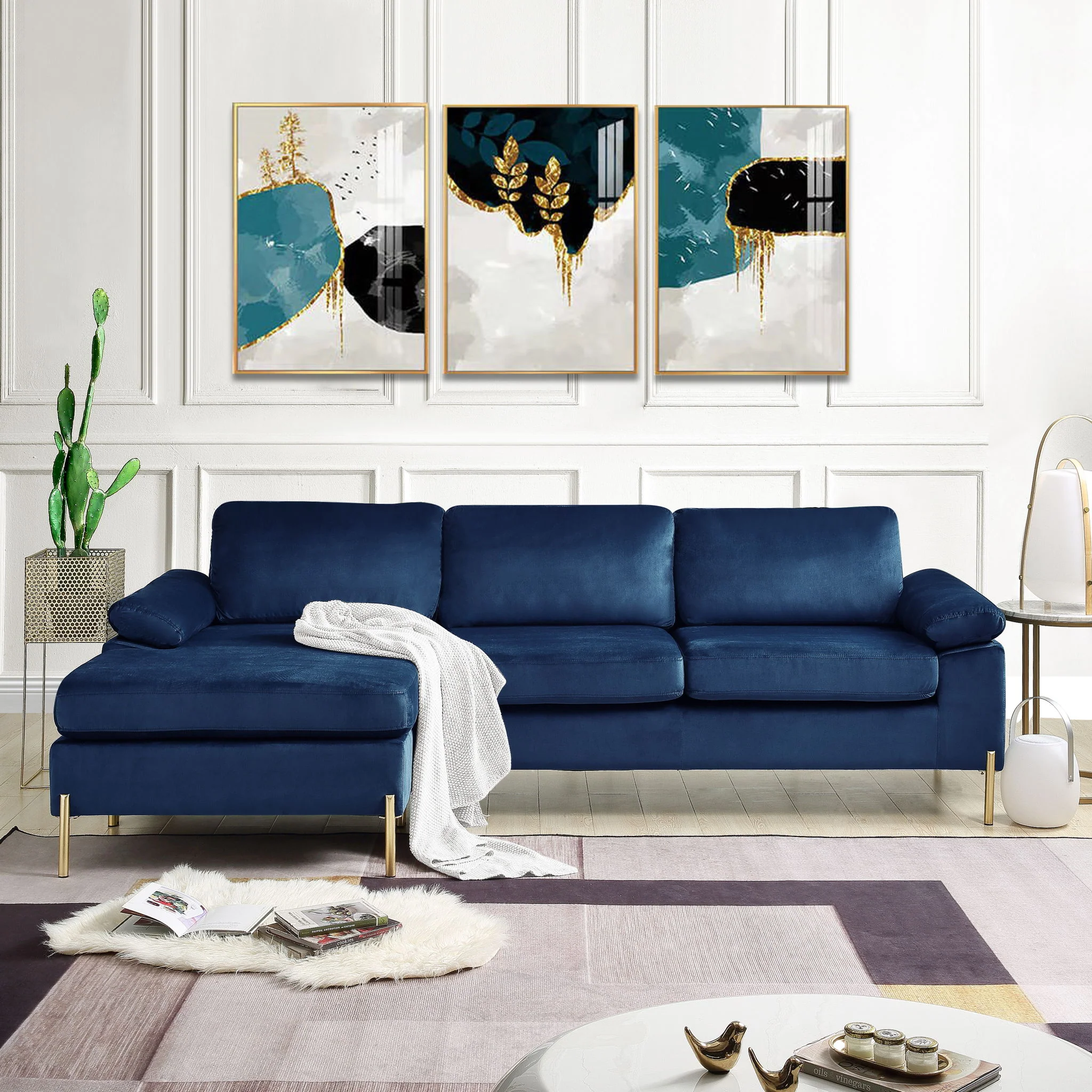 Shannon - Velvet Sectional Sofa With Chaise - Image 2
