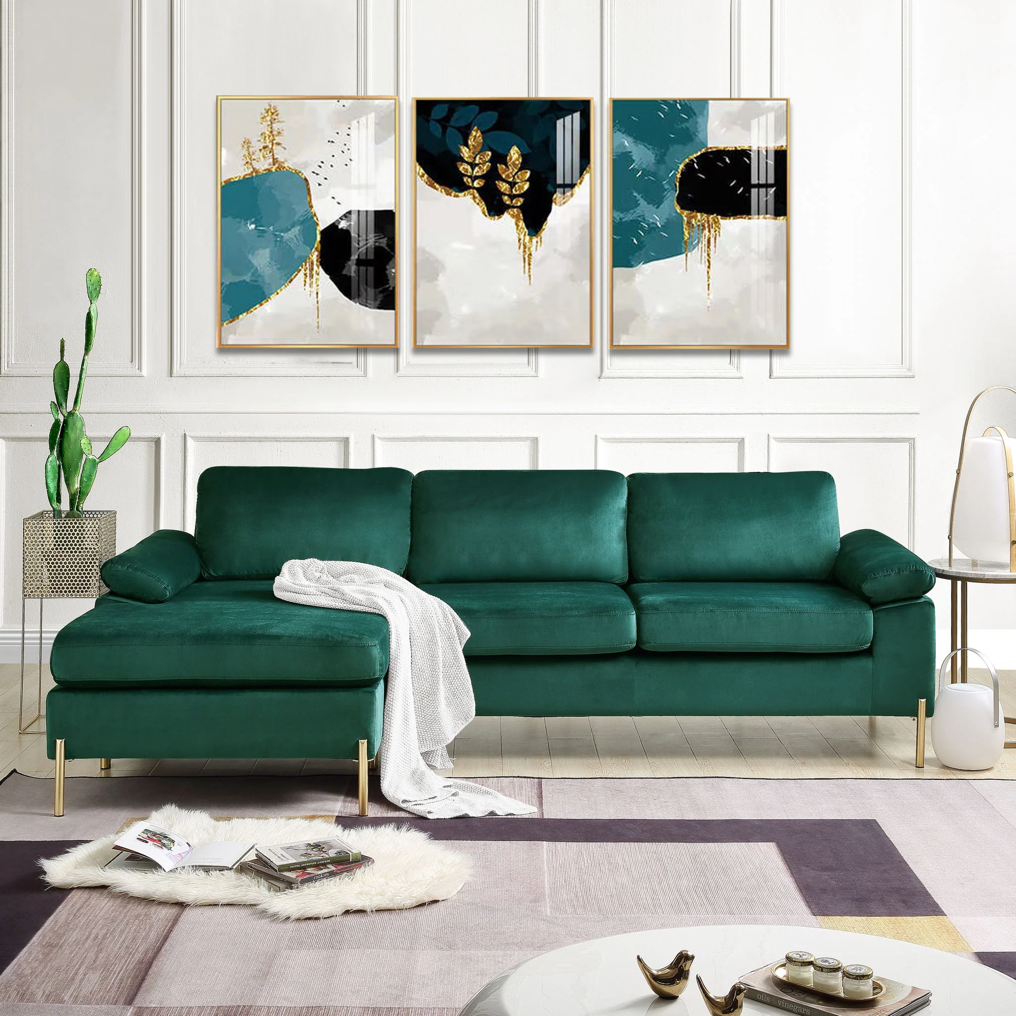Shannon - Velvet Sectional Sofa With Chaise - Image 3