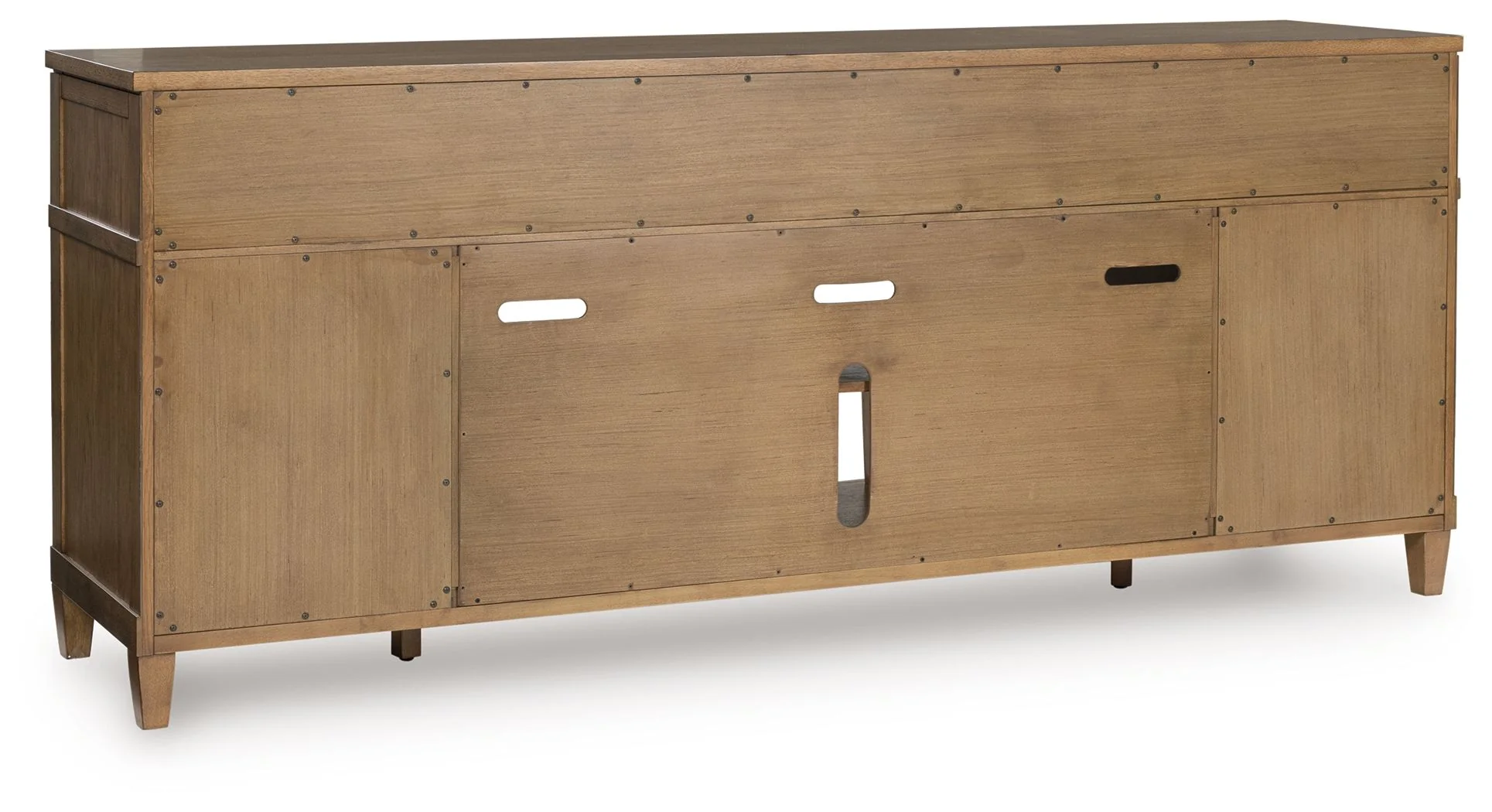 Sharlance - XL TV Stand With Fireplace Option - Light Brown - Image 5