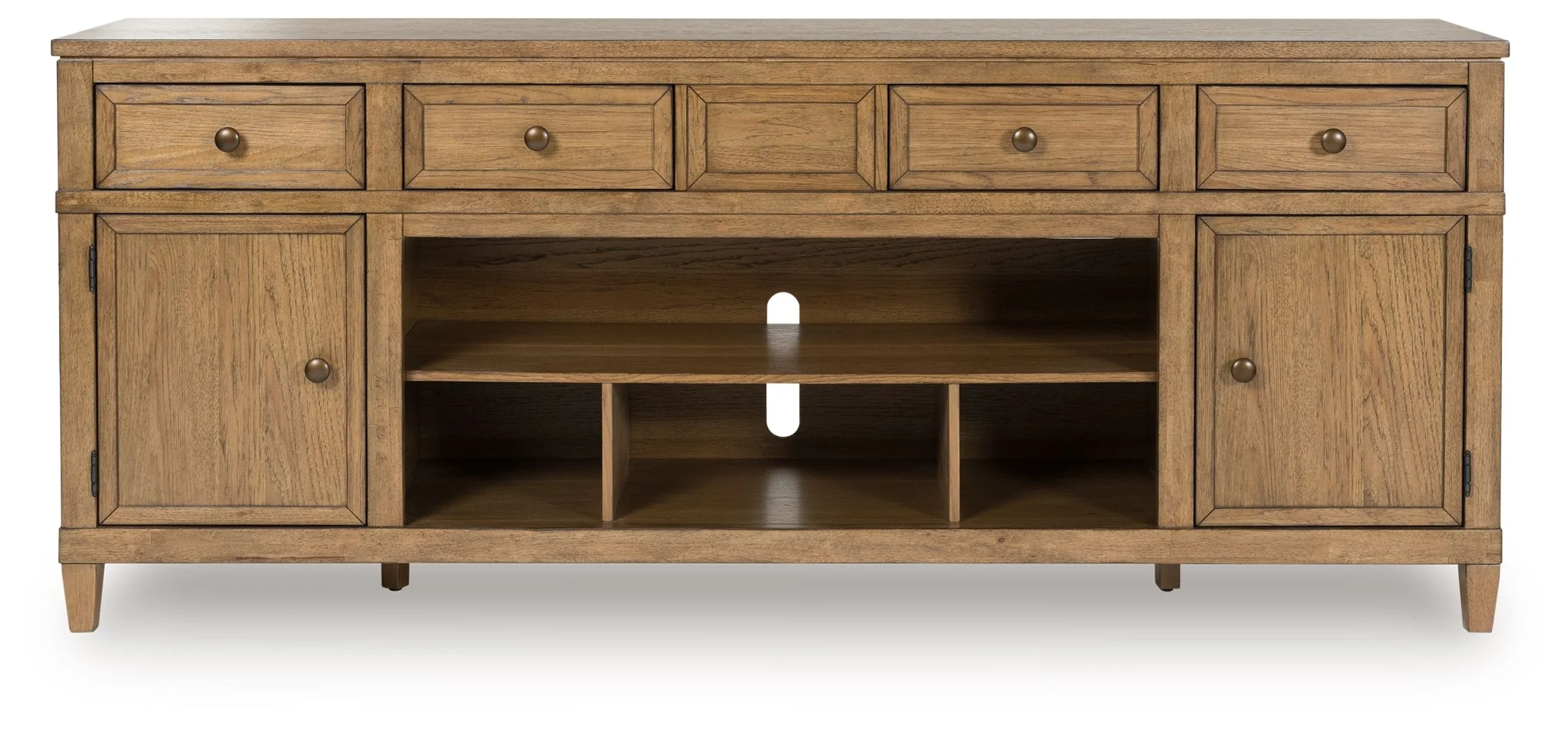 Sharlance - XL TV Stand With Fireplace Option - Light Brown - Image 8