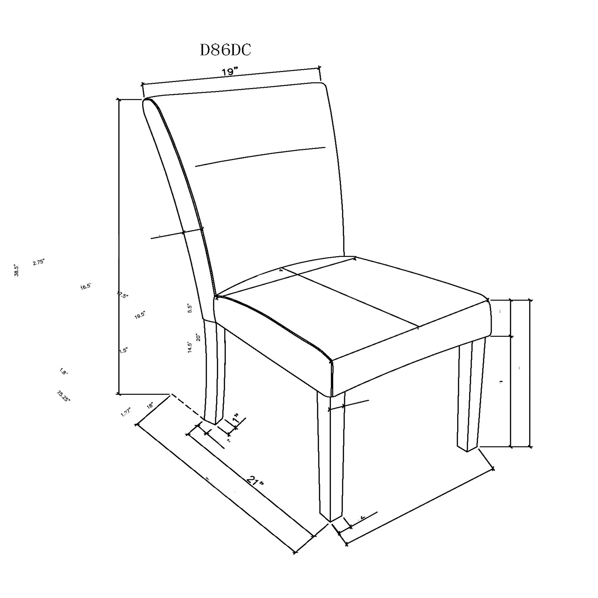 Sharon - Dining Chair With Extended Back (Set of 2) - Gray - Image 3