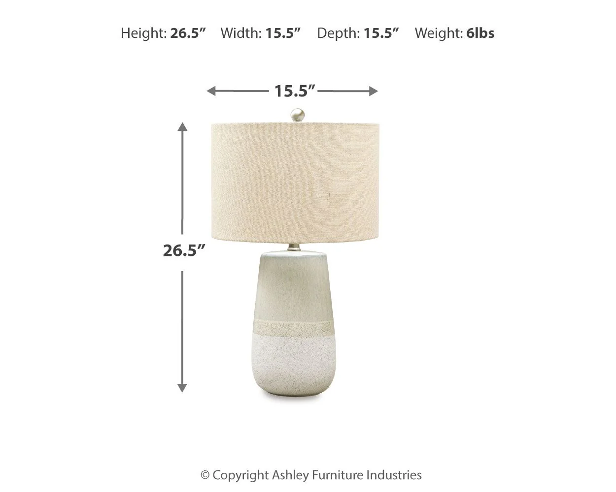 Shavon - Ceramic Table Lamp  - Beige / White - Image 4