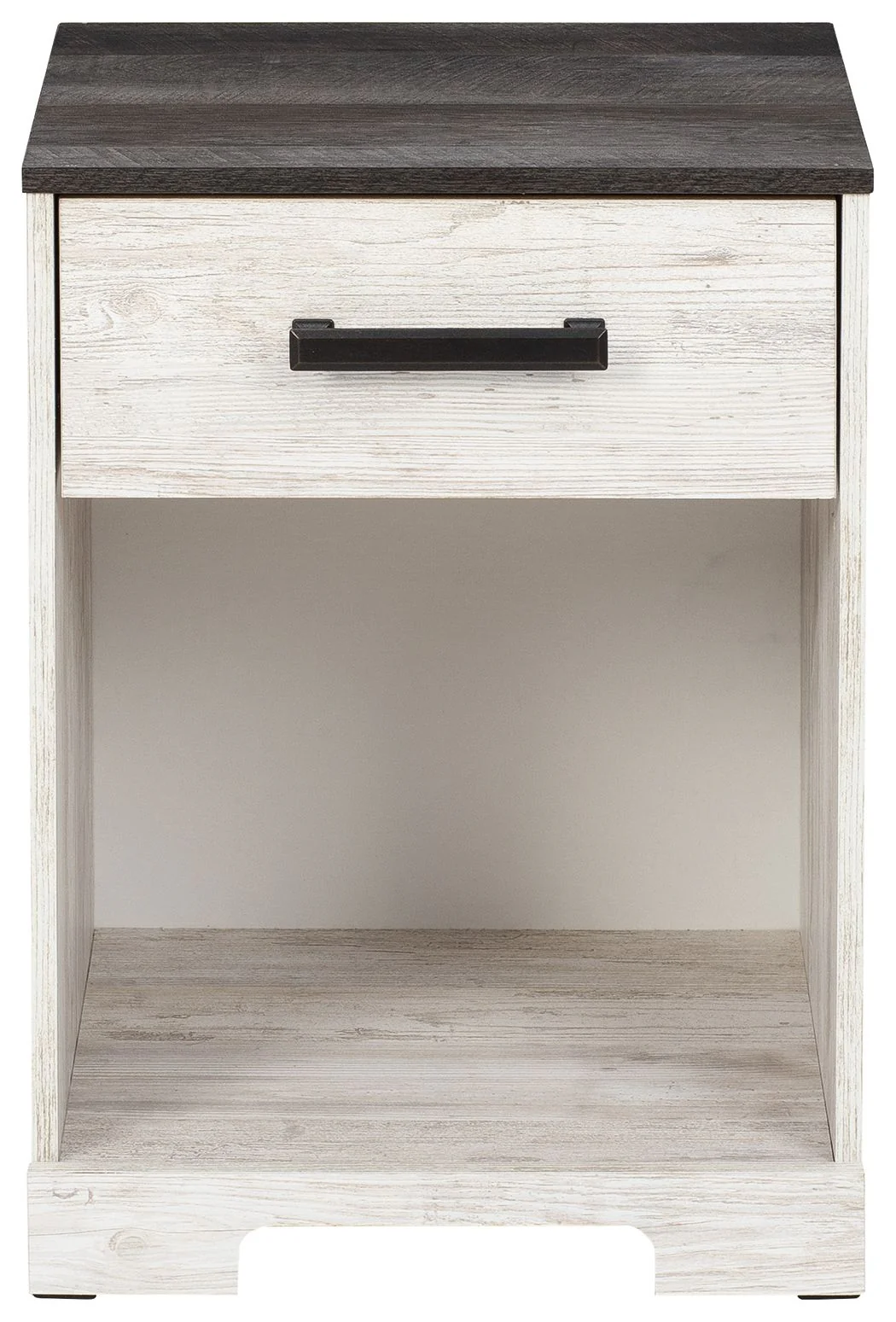 Shawburn - One Drawer Night Stand - Open Cubby - White / Black / Gray - Image 7