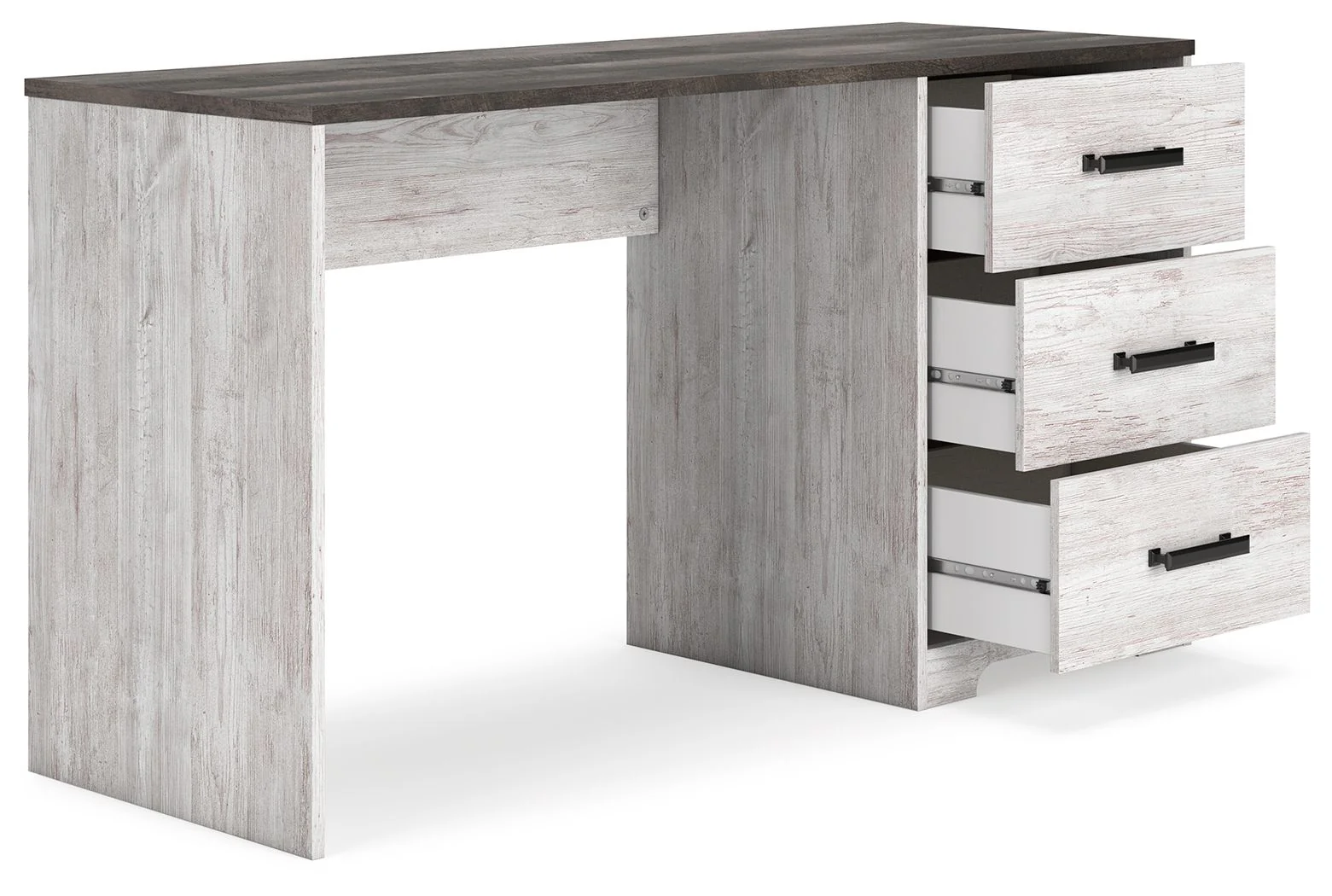 Shawburn - Home Office Desk - White / Dark Charcoal Gray - Image 11