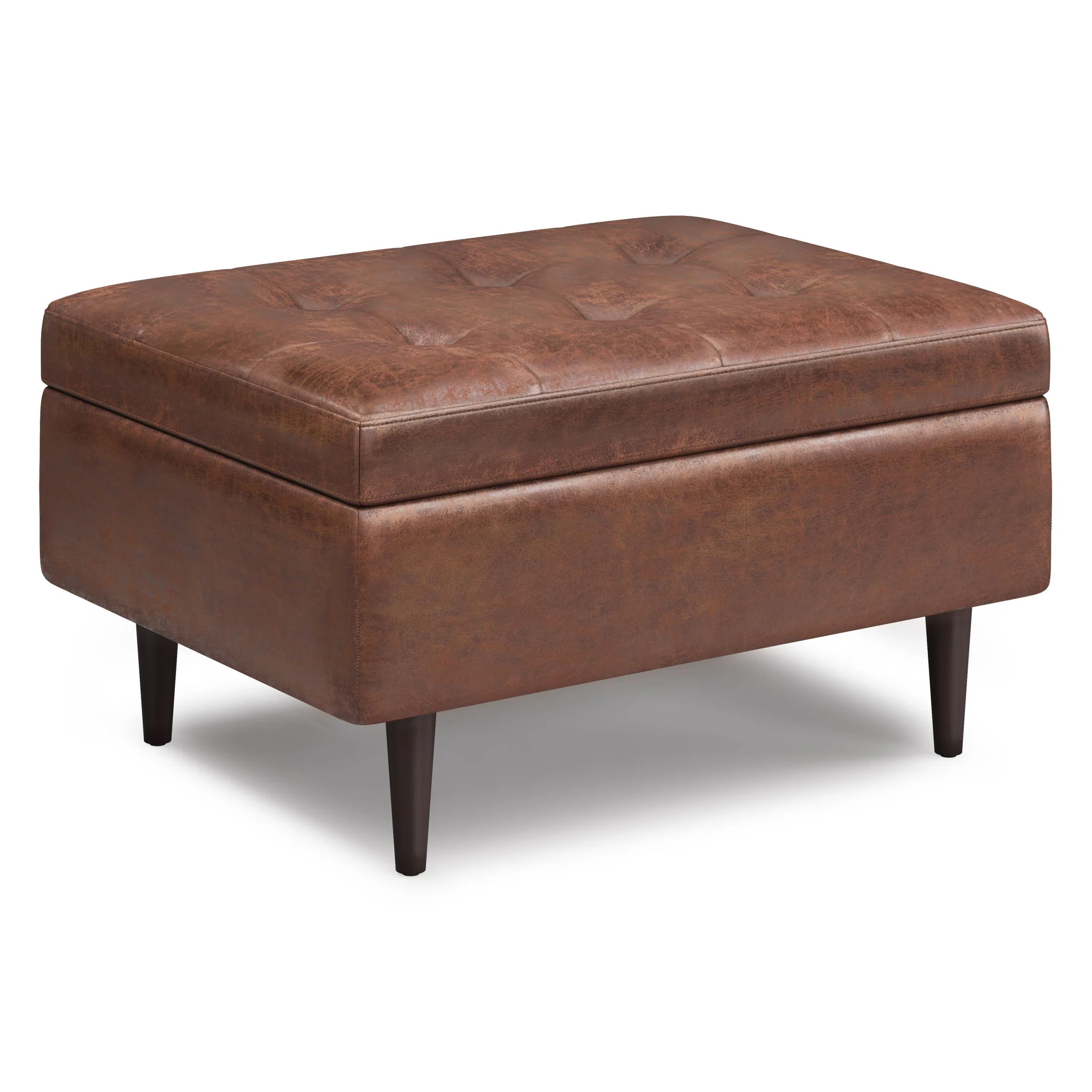 Shay - Large Square Coffee Table Storage Ottoman Mid-Century Style - Image 10