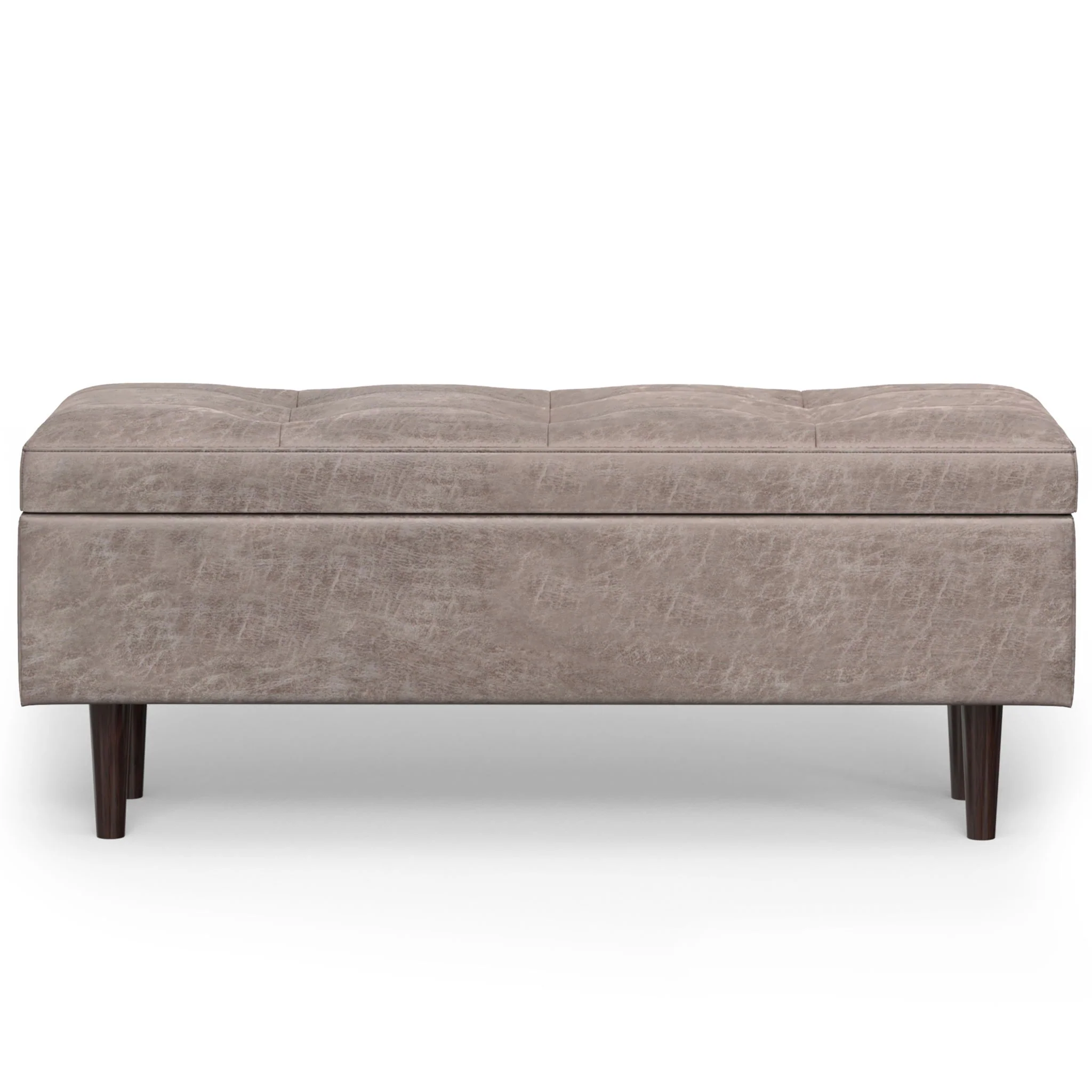 Shay - Large Square Coffee Table Storage Ottoman Mid-Century Style - Image 11