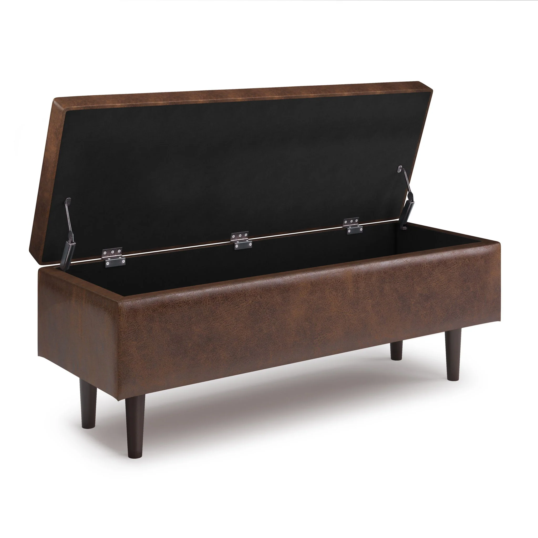 Shay - Large Square Coffee Table Storage Ottoman Mid-Century Style - Image 16
