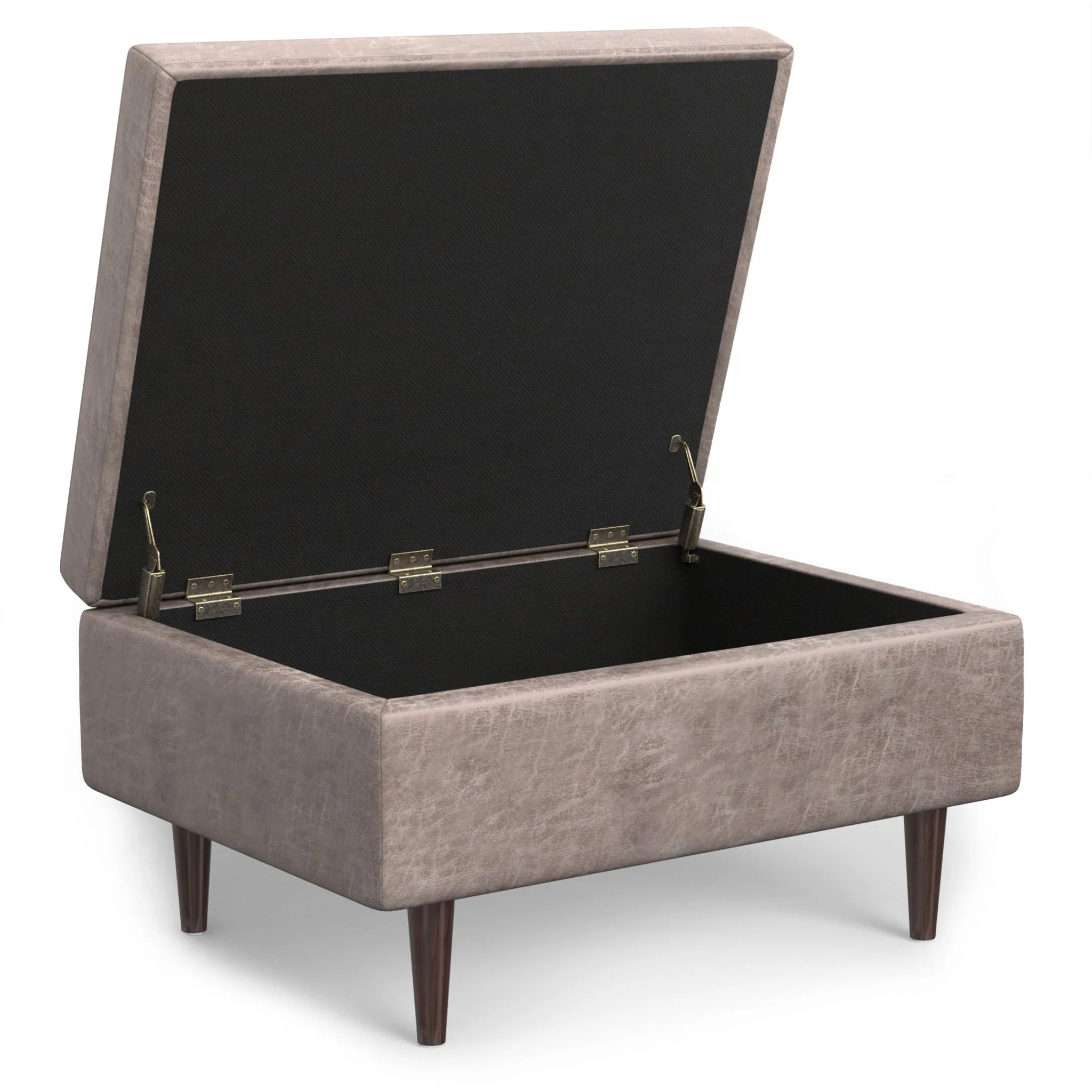 Shay - Large Square Coffee Table Storage Ottoman Mid-Century Style - Image 19
