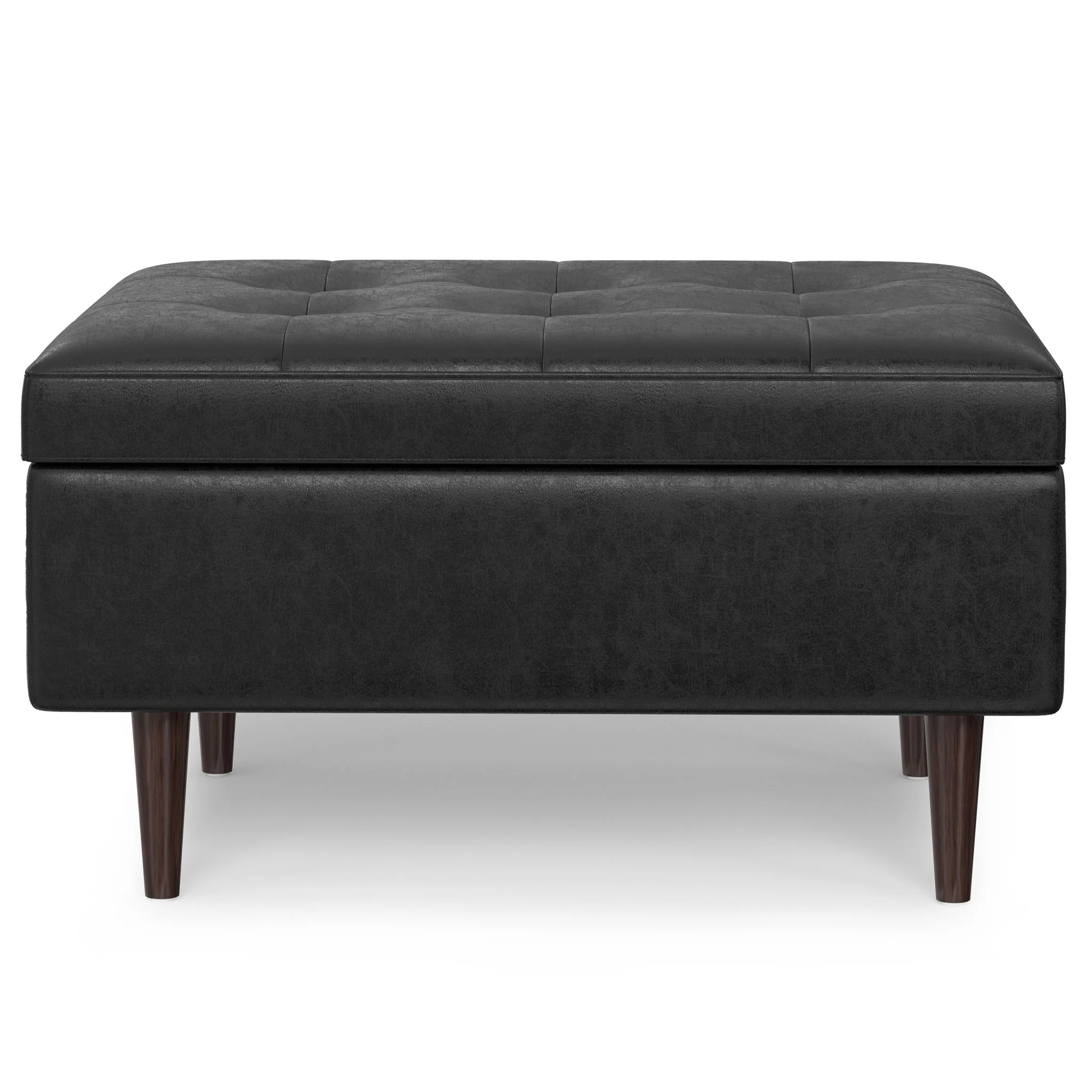 Shay - Large Square Coffee Table Storage Ottoman Mid-Century Style - Image 3