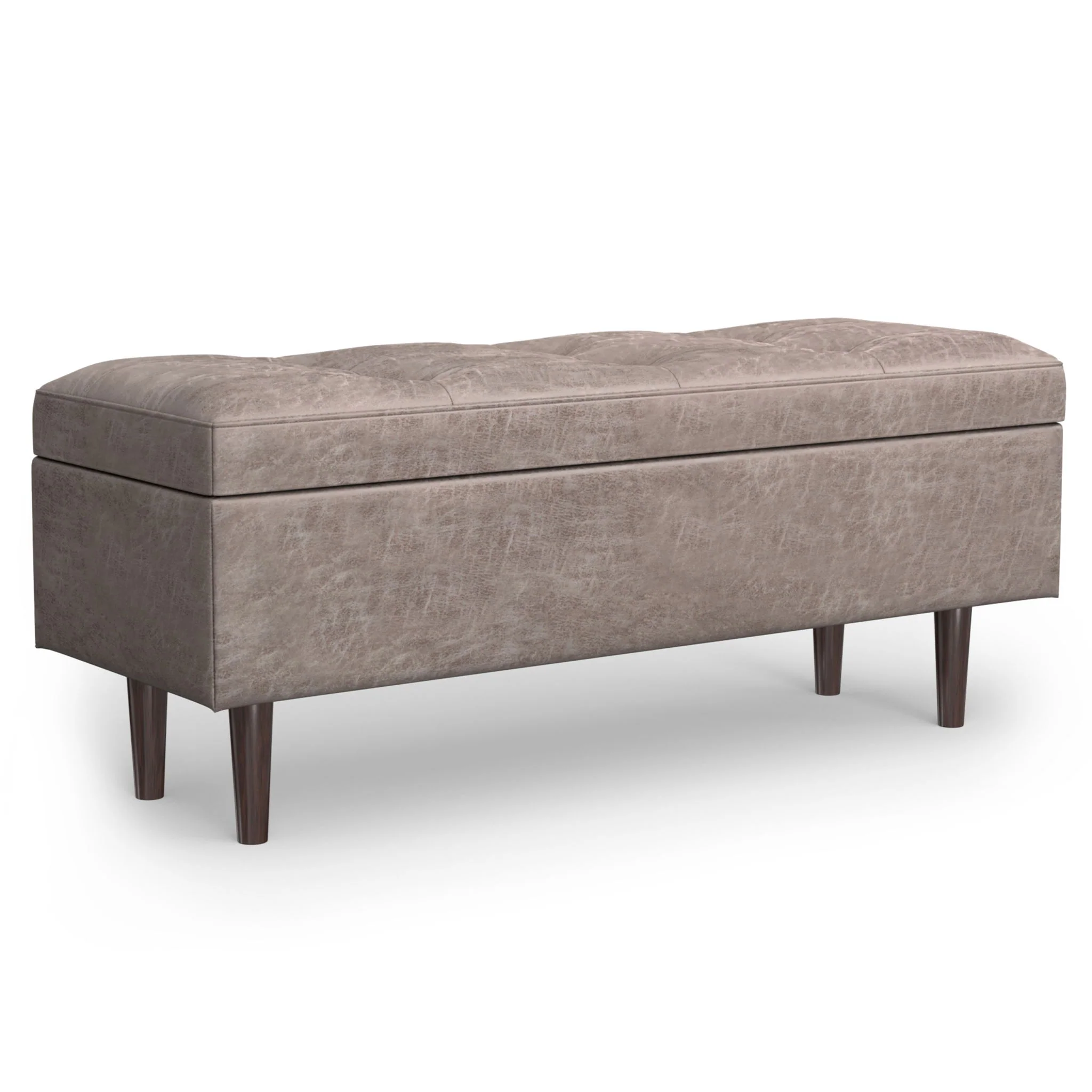 Shay - Large Square Coffee Table Storage Ottoman Mid-Century Style - Image 31