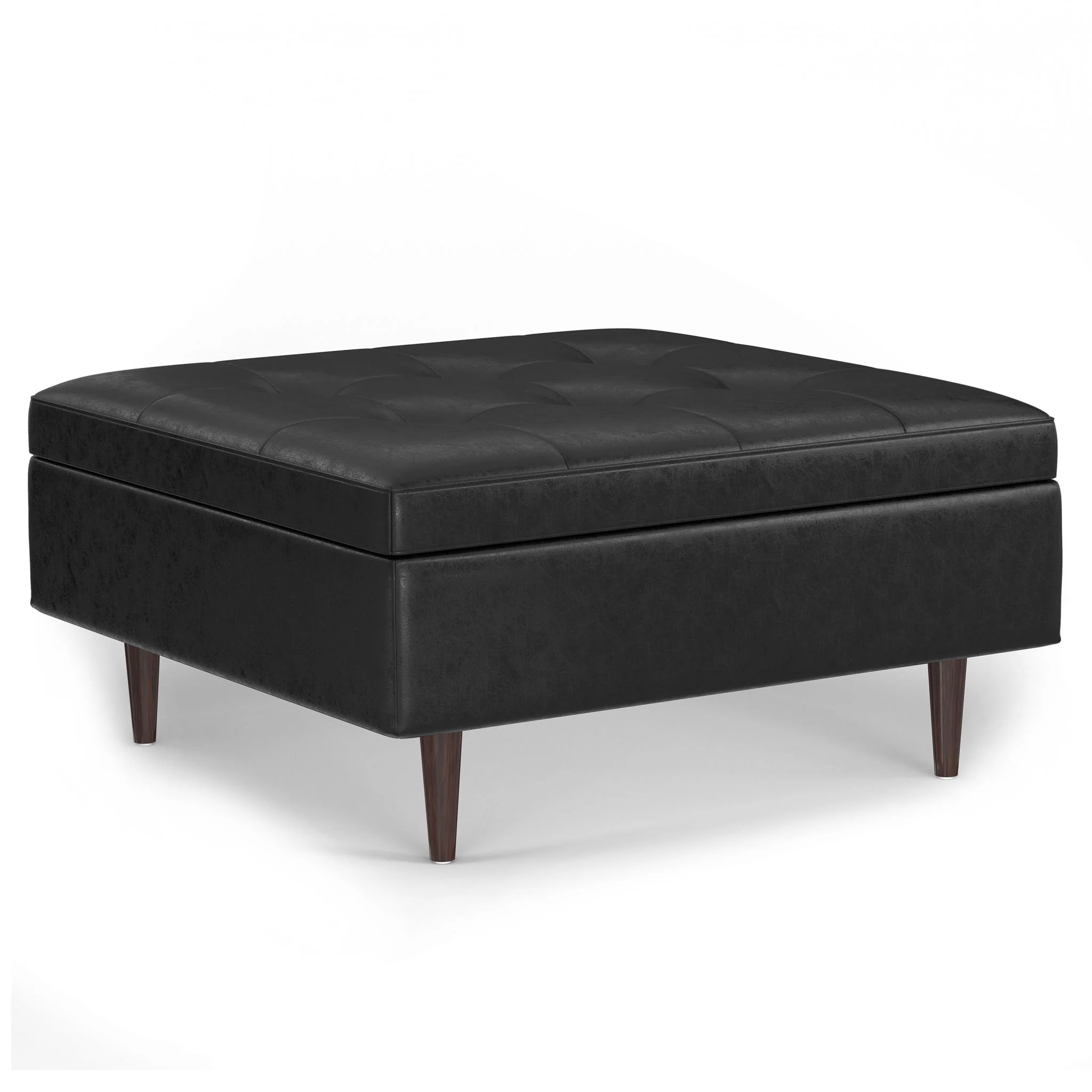 Shay - Large Square Coffee Table Storage Ottoman Mid-Century Style - Image 47