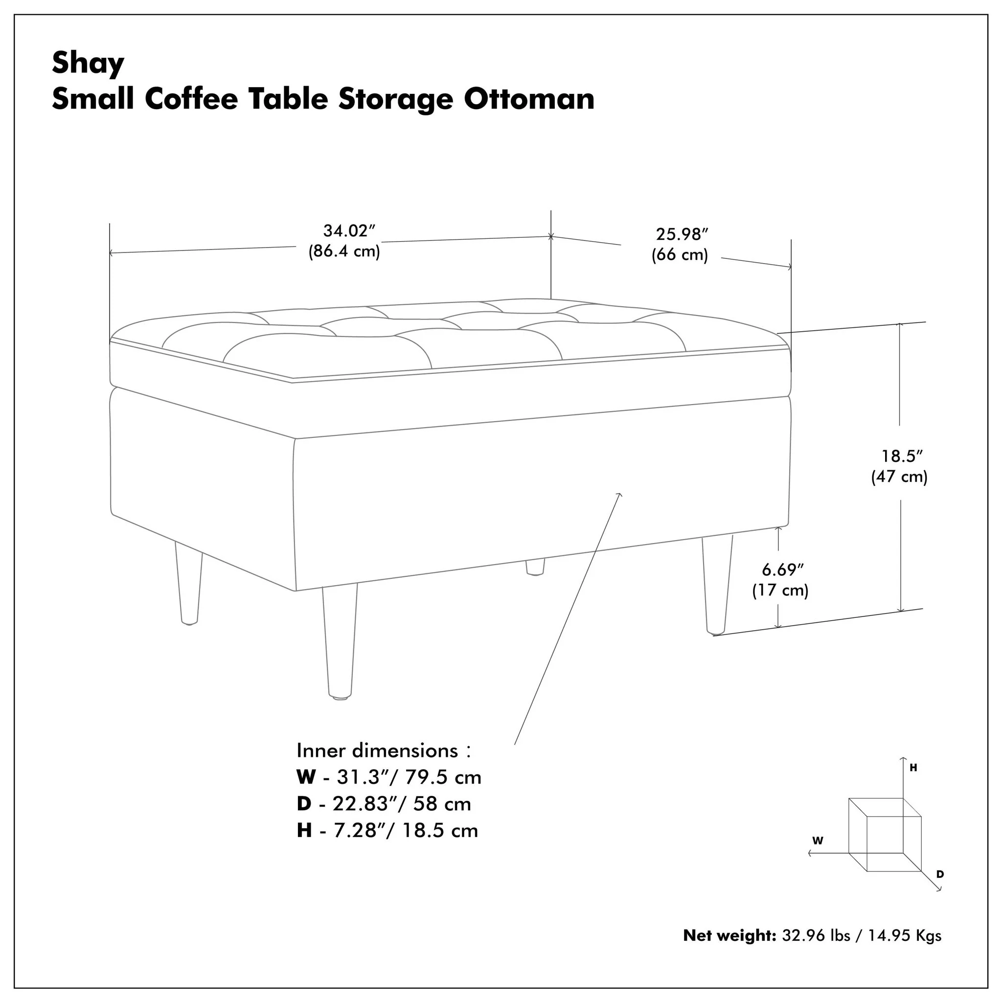 Shay - Large Square Coffee Table Storage Ottoman Mid-Century Style - Image 48