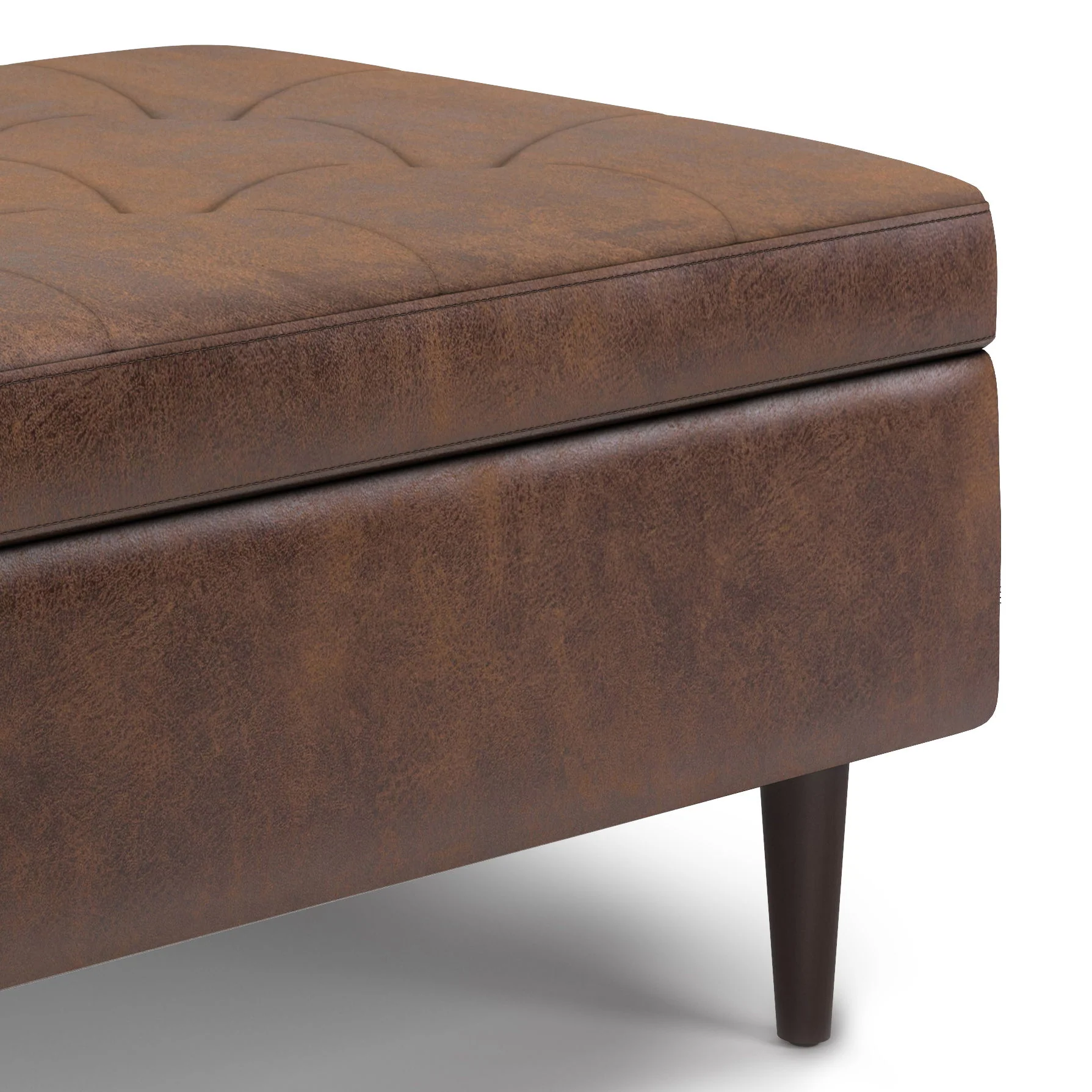 Shay - Large Square Coffee Table Storage Ottoman Mid-Century Style - Image 49