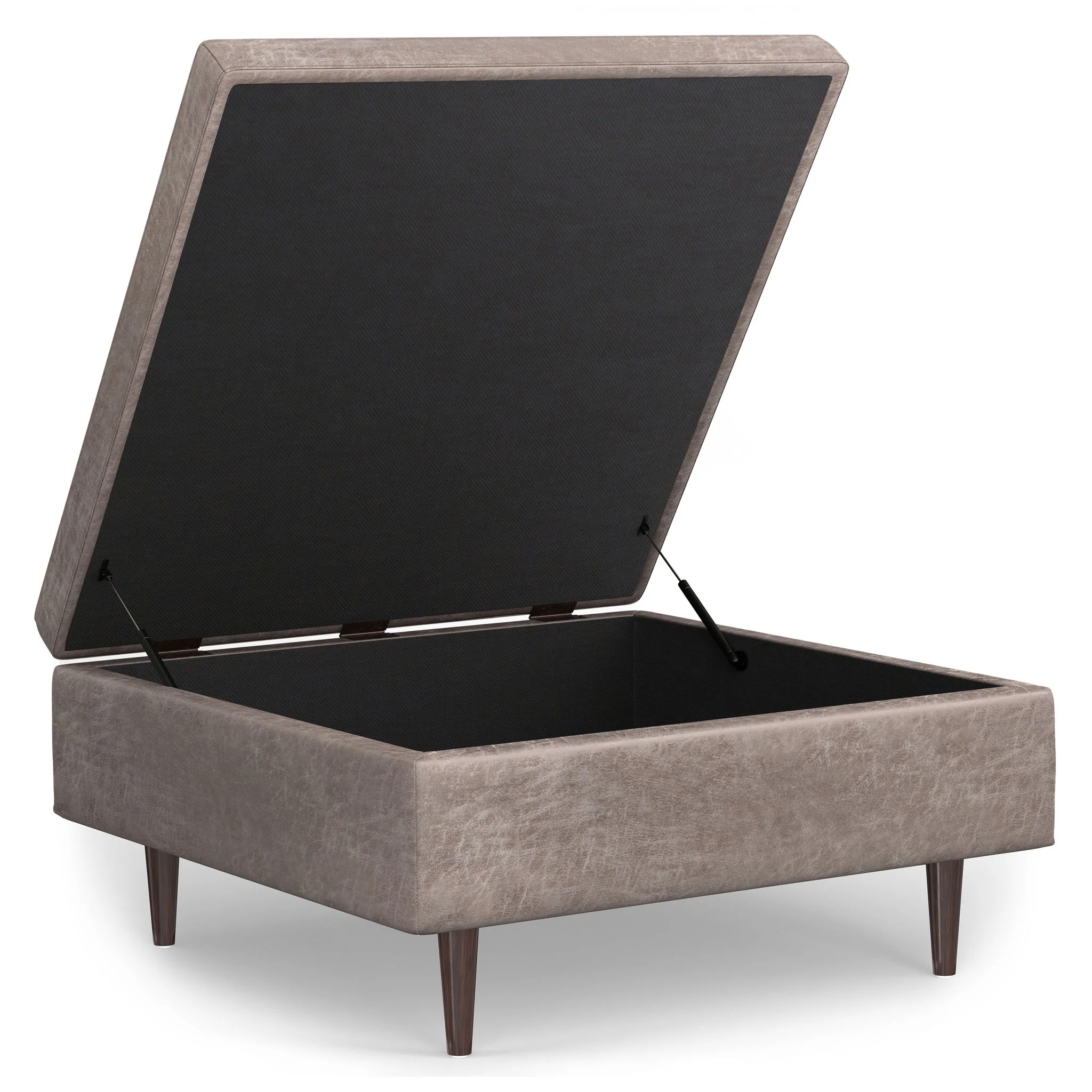Shay - Large Square Coffee Table Storage Ottoman Mid-Century Style - Image 53