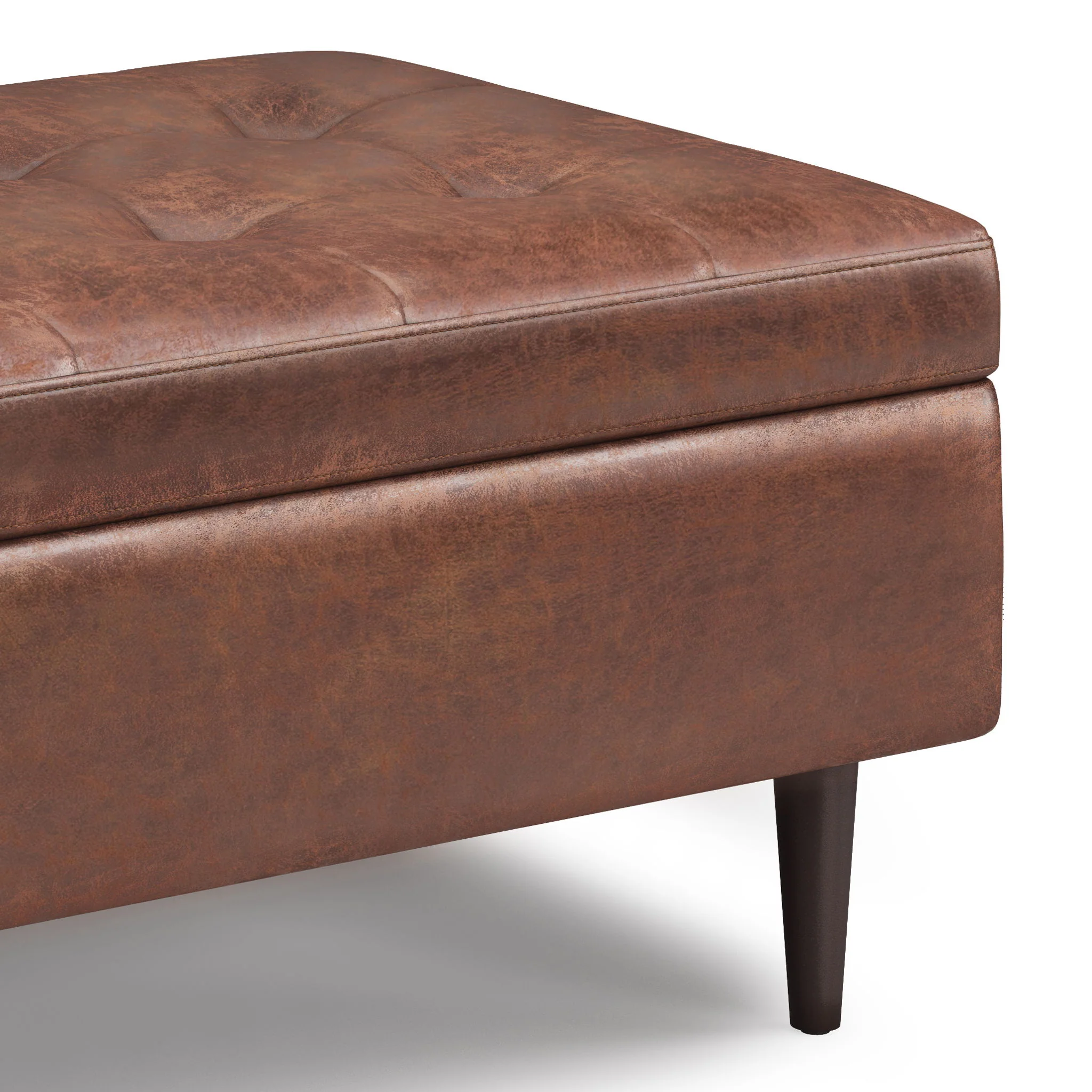 Shay - Large Square Coffee Table Storage Ottoman Mid-Century Style - Image 54
