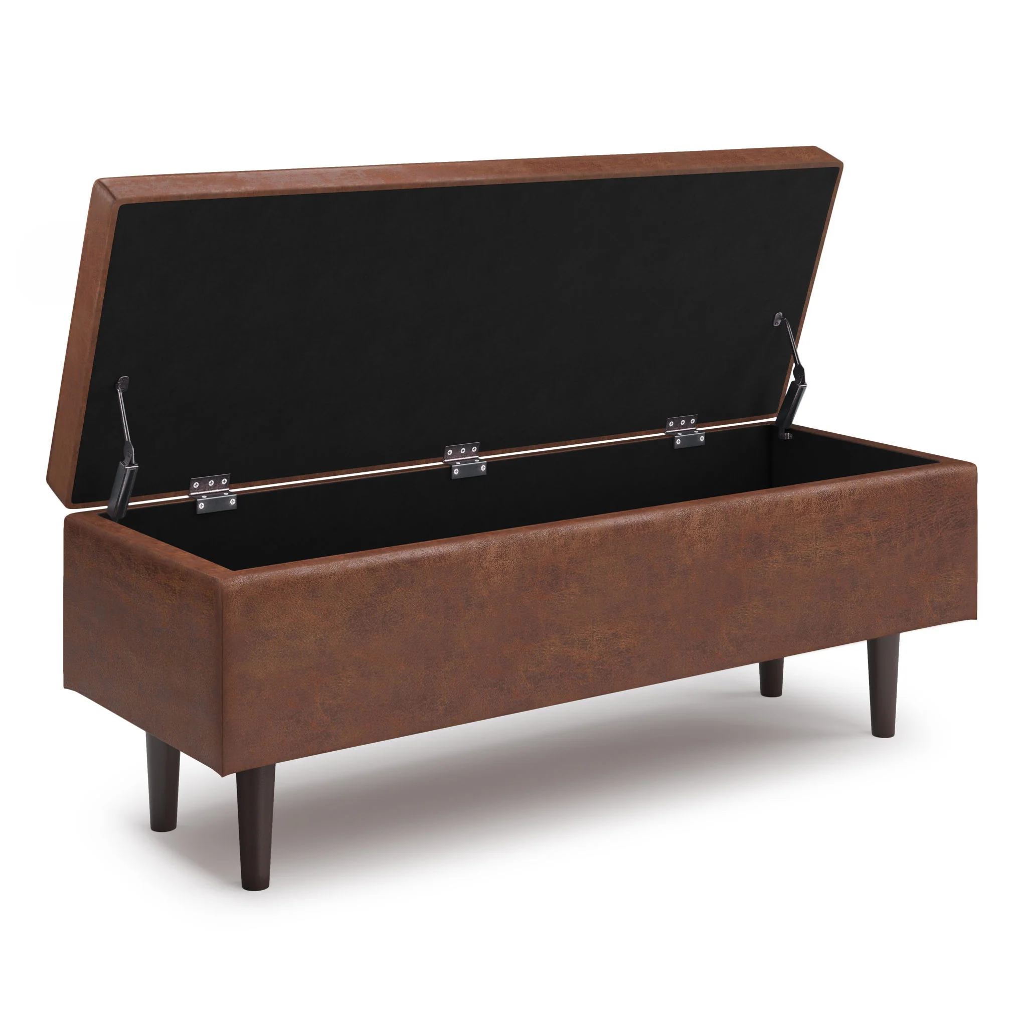 Shay - Large Square Coffee Table Storage Ottoman Mid-Century Style - Image 59