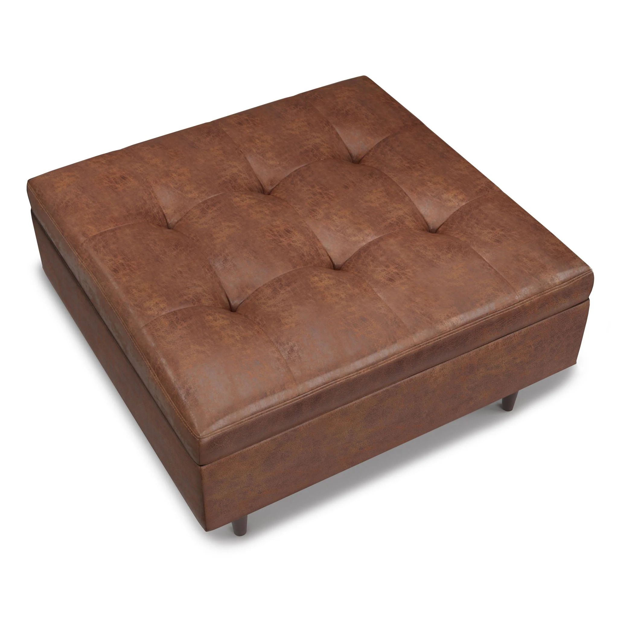 Shay - Large Square Coffee Table Storage Ottoman Mid-Century Style - Image 62