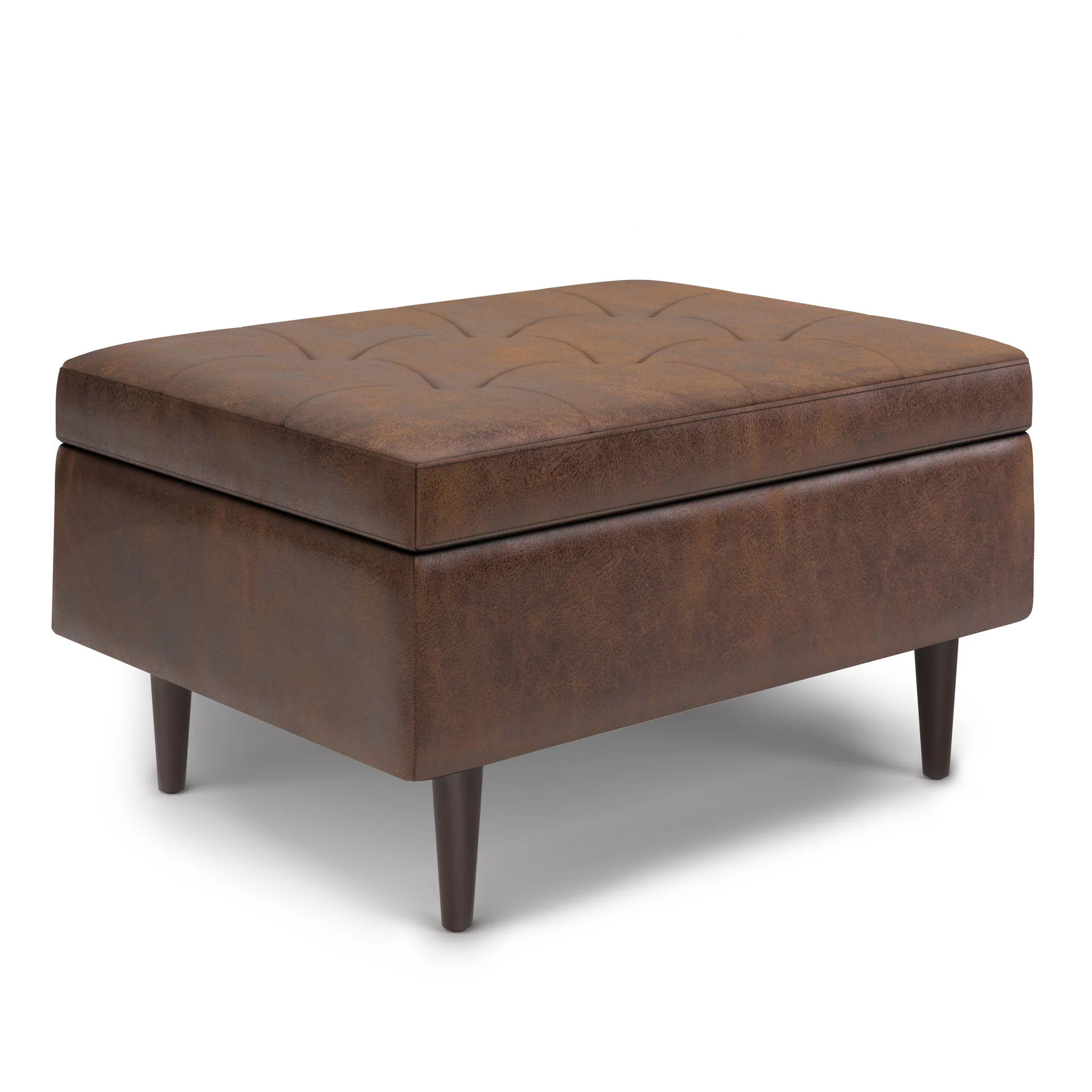 Shay - Large Square Coffee Table Storage Ottoman Mid-Century Style - Image 8