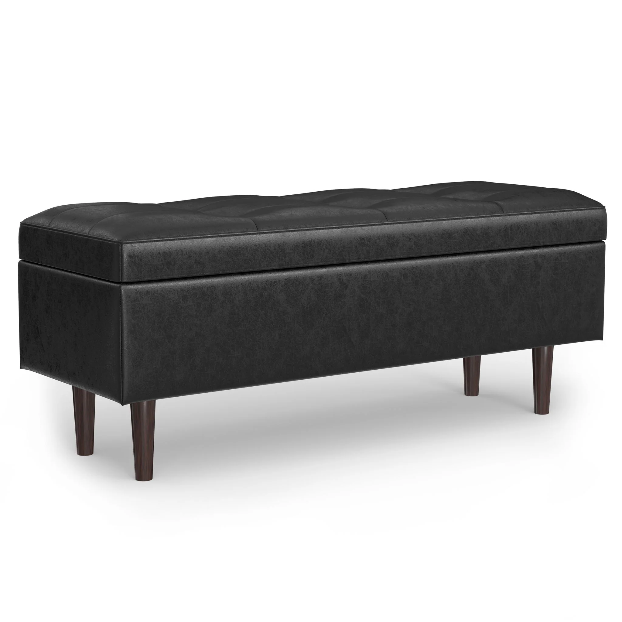 Shay - Large Square Coffee Table Storage Ottoman Mid-Century Style - Image 9