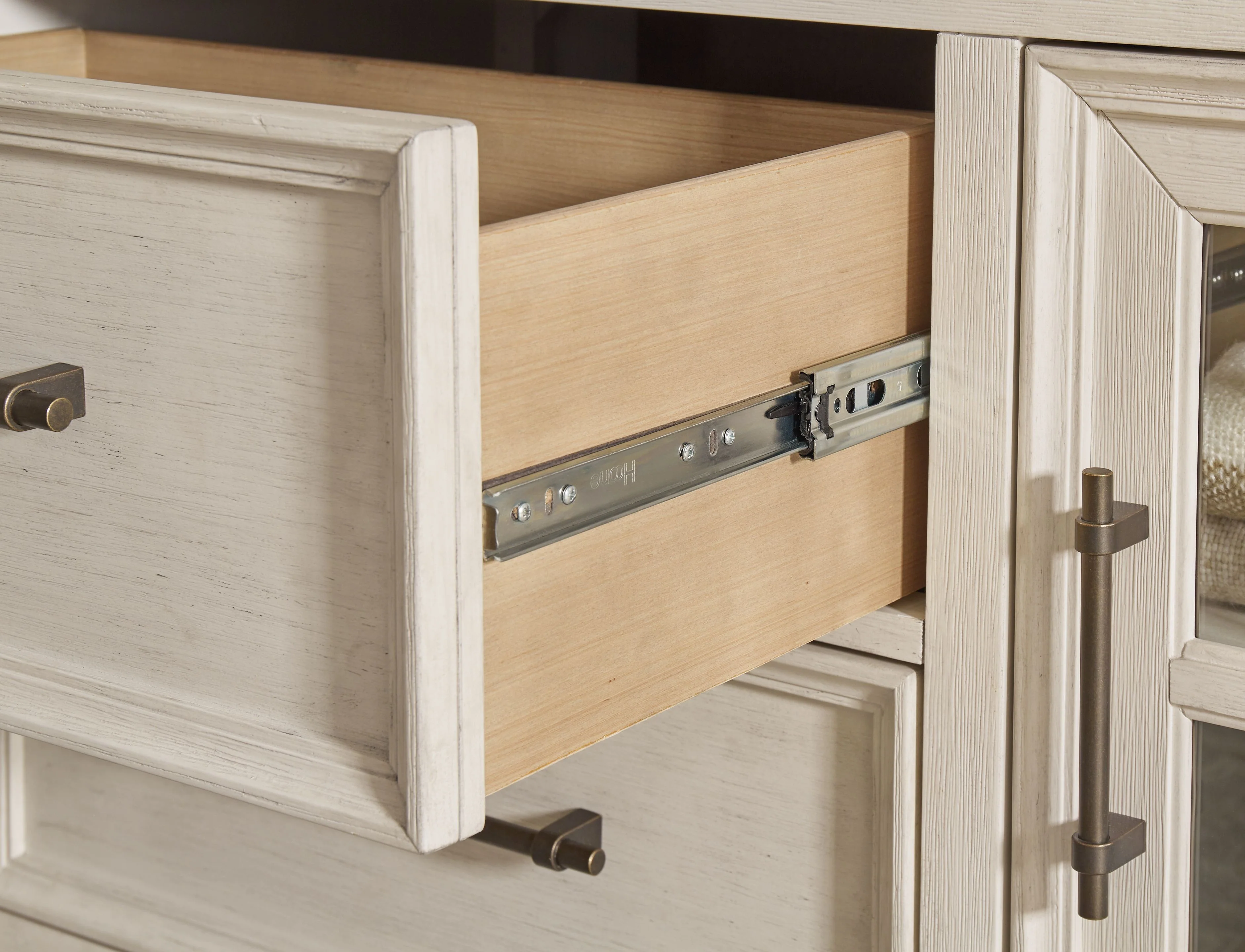 Shaybrock - Dresser And Mirror - Antique White / Brown - Image 8