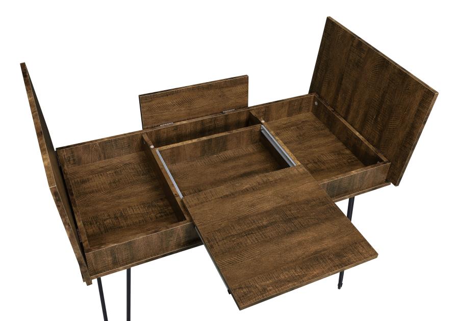 Sheeran - Writing Desk With Storage - Rustic Amber - Image 11