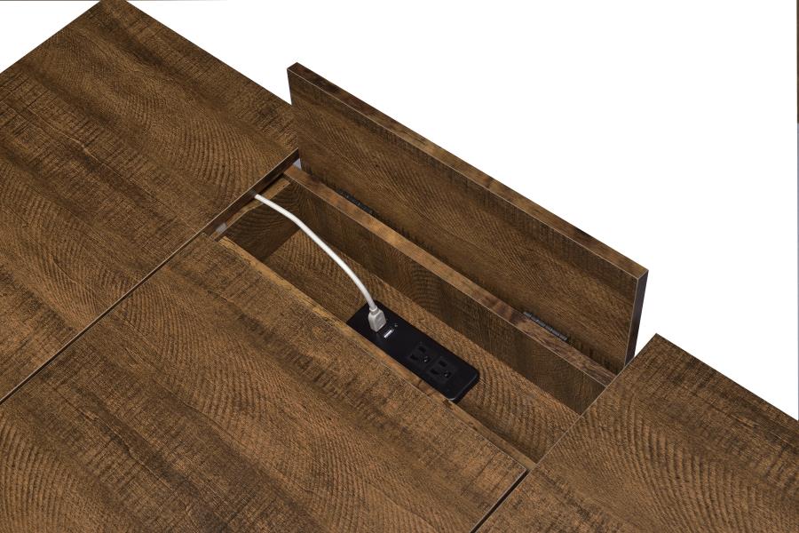 Sheeran - Writing Desk With Storage - Rustic Amber - Image 12