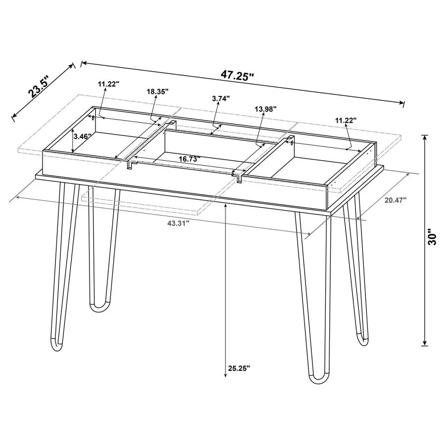 Sheeran - Writing Desk With Storage - Rustic Amber - Image 14