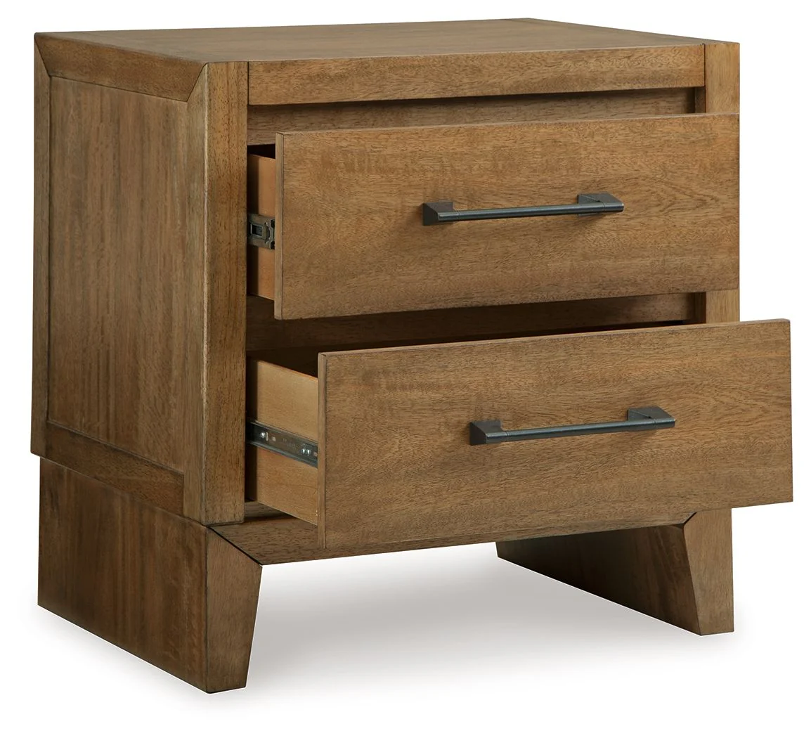 Sherbana - Two Drawer Night Stand - Light Brown - Image 2