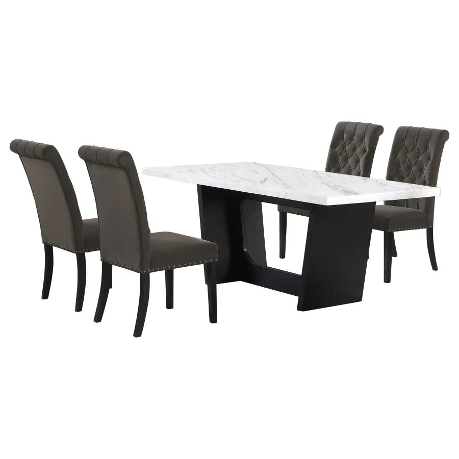Sherry - Rectangular Marble Top Dining Table Set - Image 6