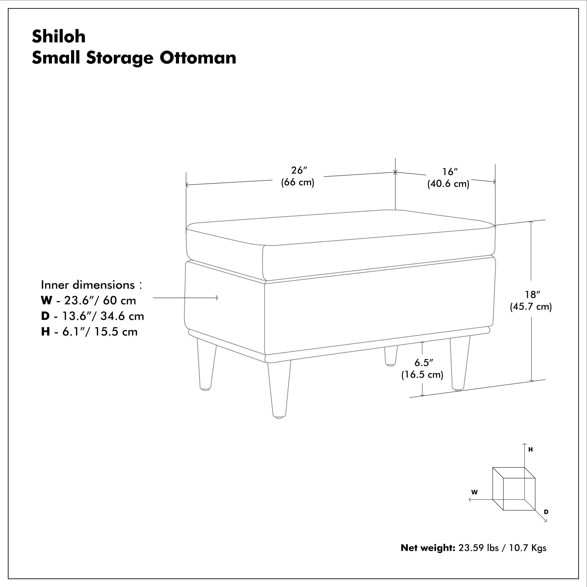 Shiloh - Small Storage Ottoman - Image 8