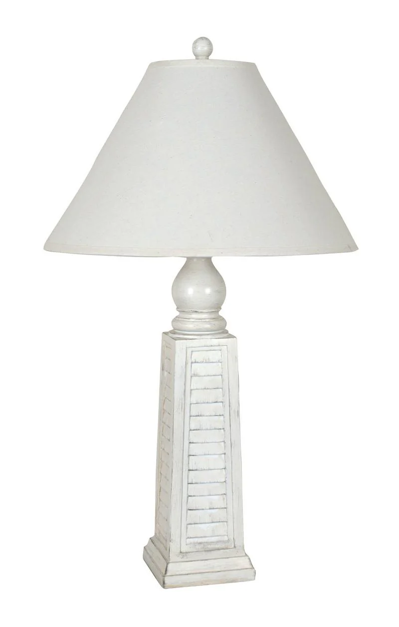 Shutter Table Lamps With Shades, Set of 2
