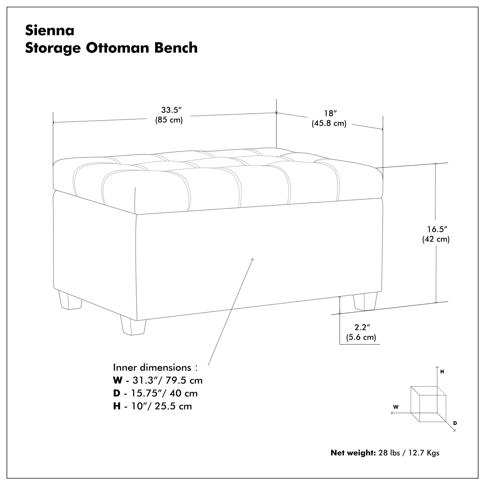 Sienna - Transitional Storage Ottoman Bench - Image 13