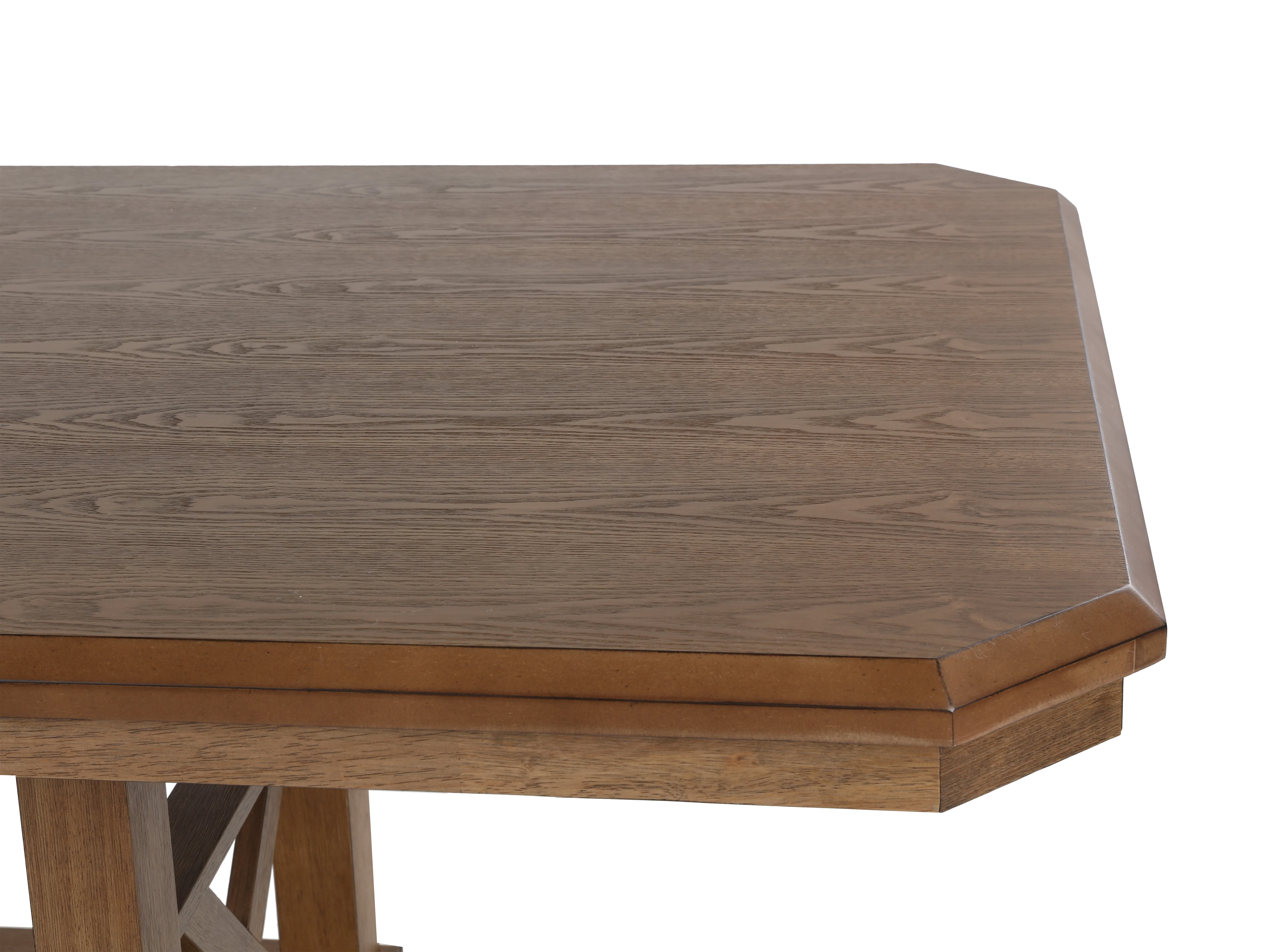 Sierra Oak 9-Piece Counter-Height Dining Set with Storage Table & Upholstered X-Back Stools - Image 4