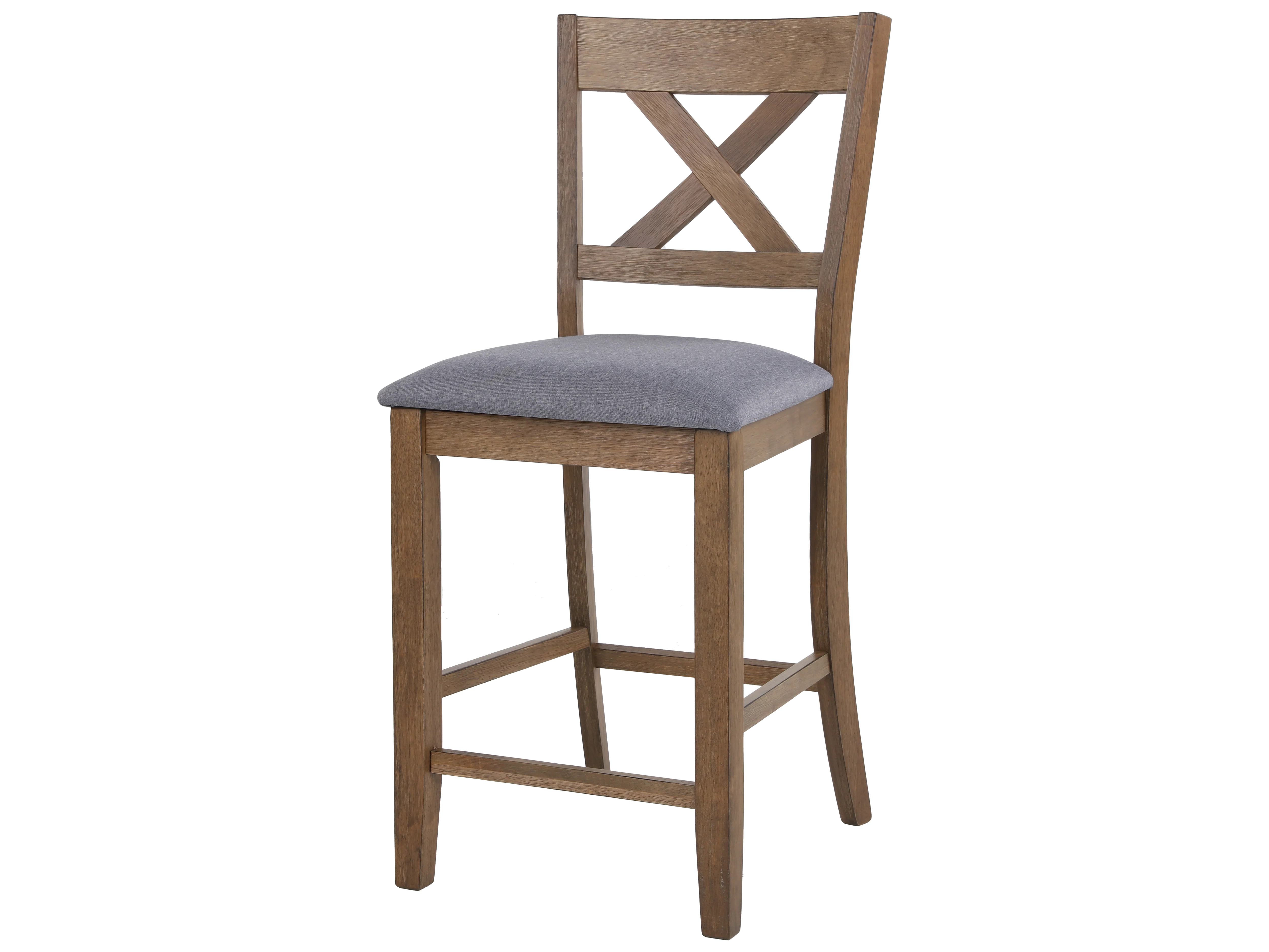 Sierra Oak 9-Piece Counter-Height Dining Set with Storage Table & Upholstered X-Back Stools - Image 5