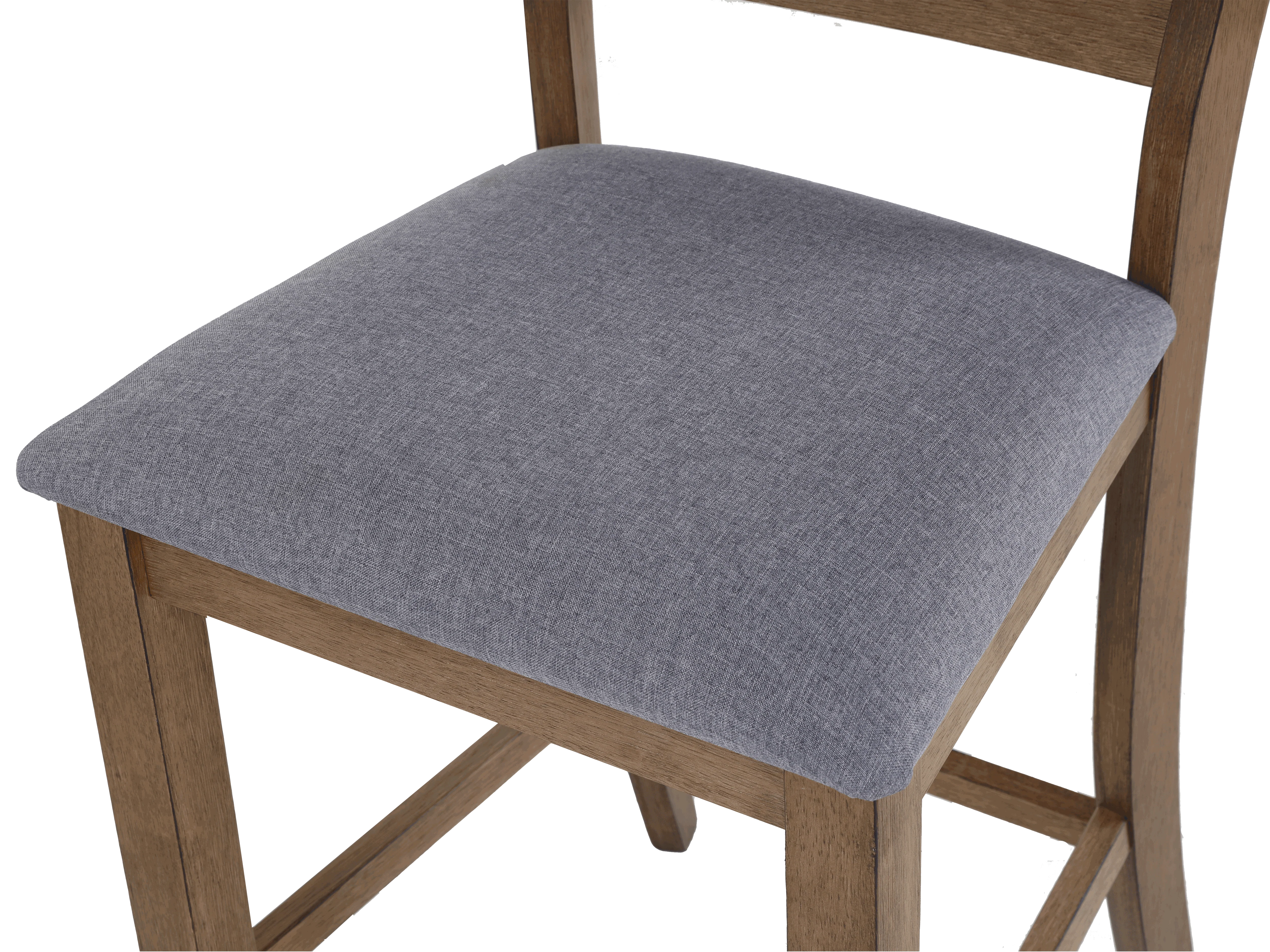 Sierra Oak 9-Piece Counter-Height Dining Set with Storage Table & Upholstered X-Back Stools - Image 6