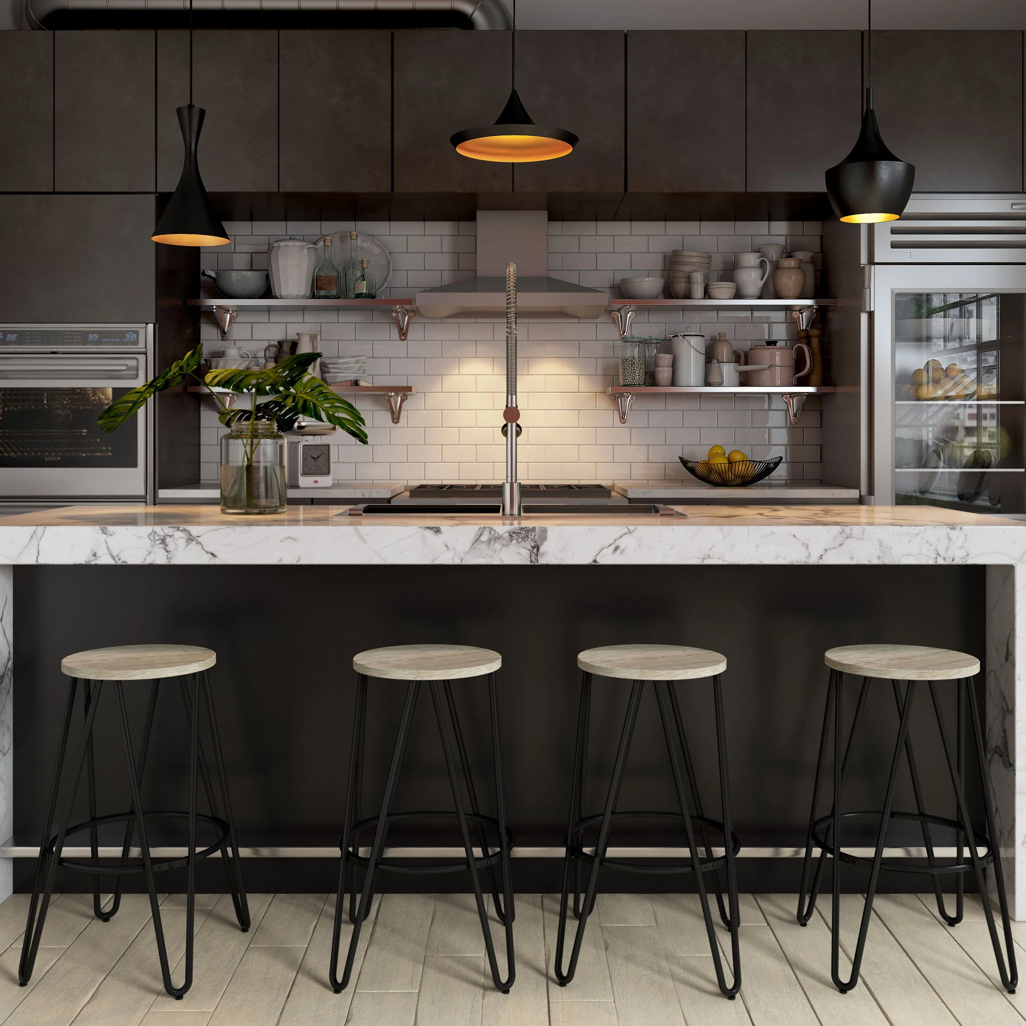 Simeon - Multifunctional Metal Stool With Wood Seat - Image 13