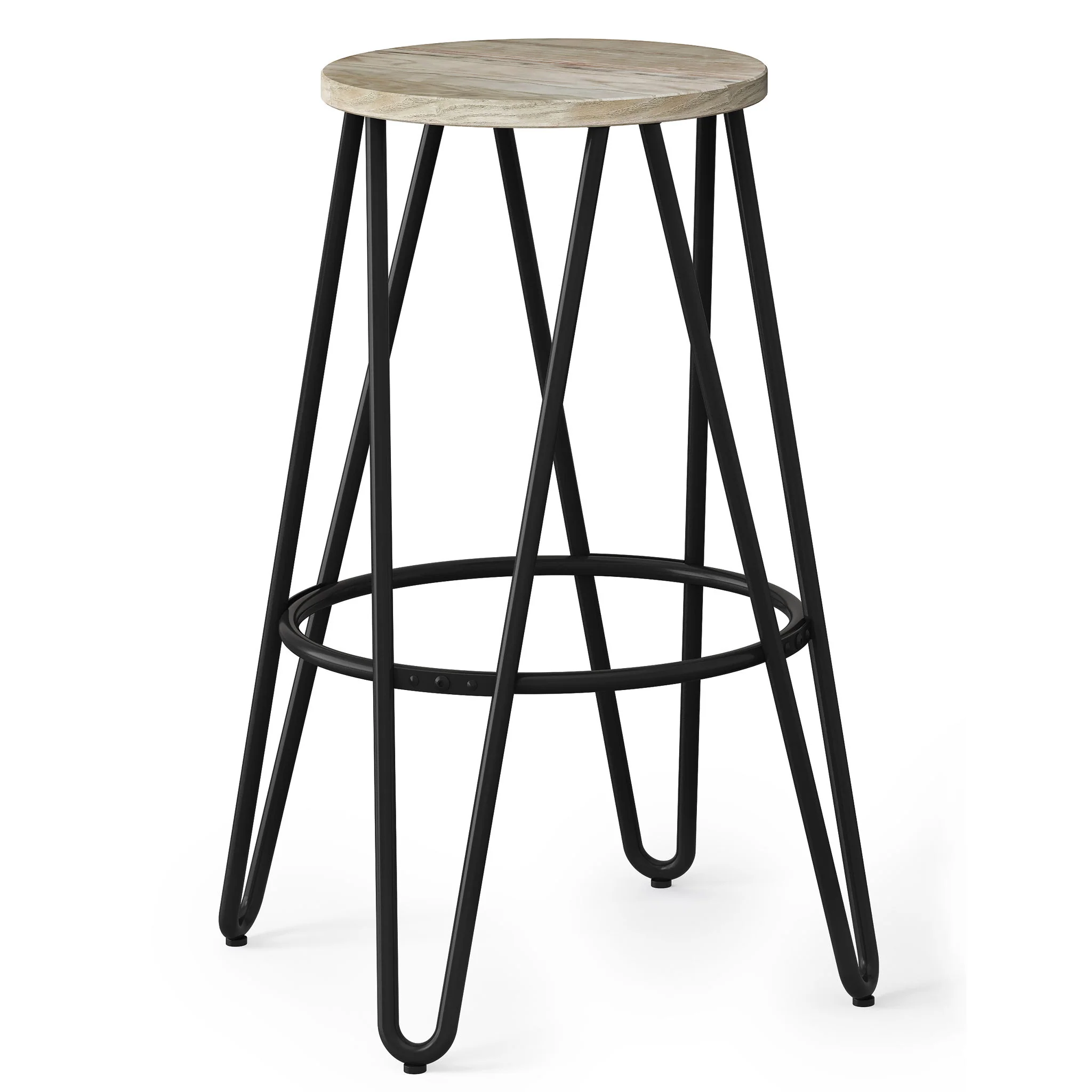 Simeon - Multifunctional Metal Stool With Wood Seat - Image 4