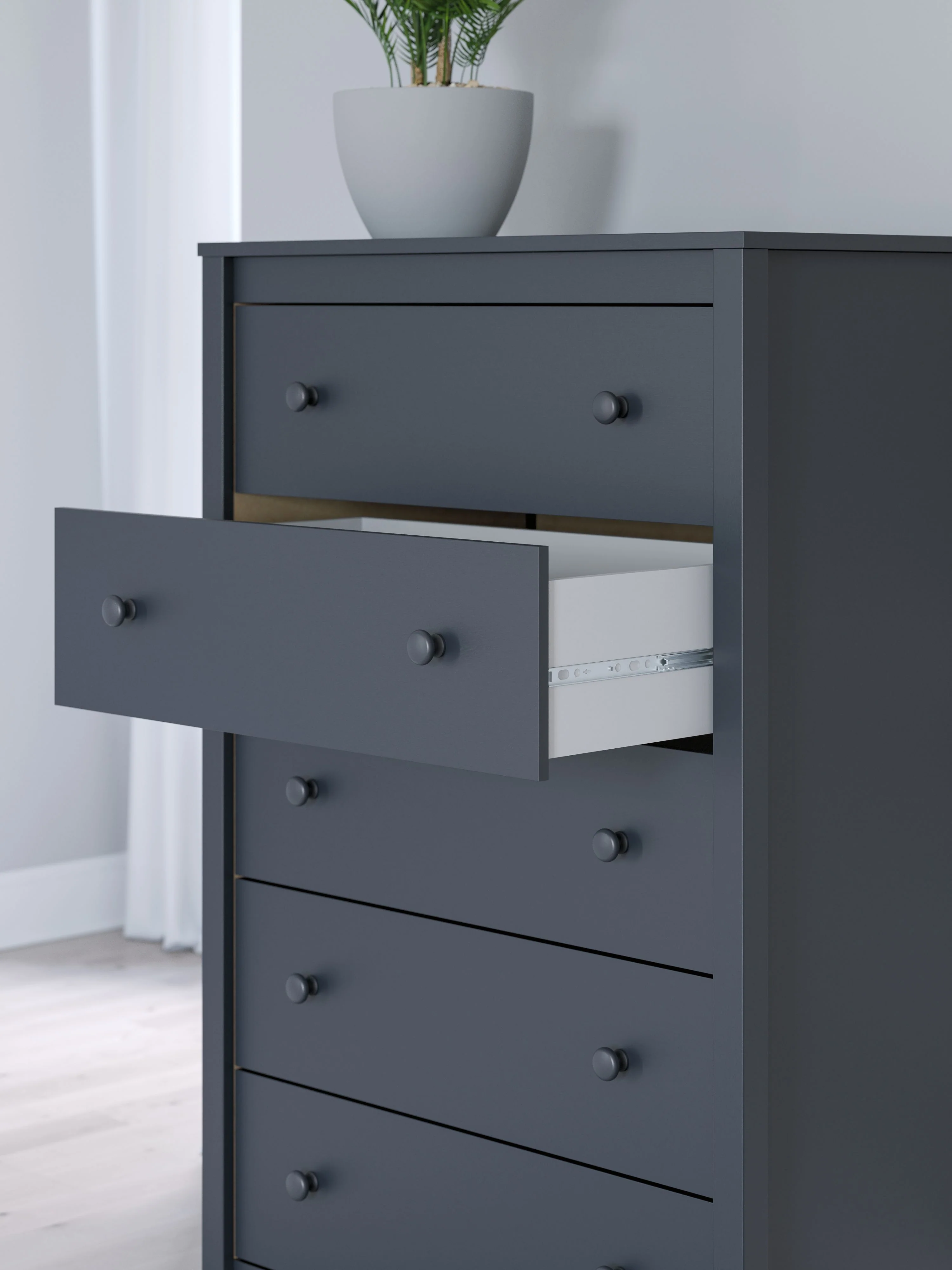 Simmenfort - Five Drawer Chest - Navy Blue - Image 11