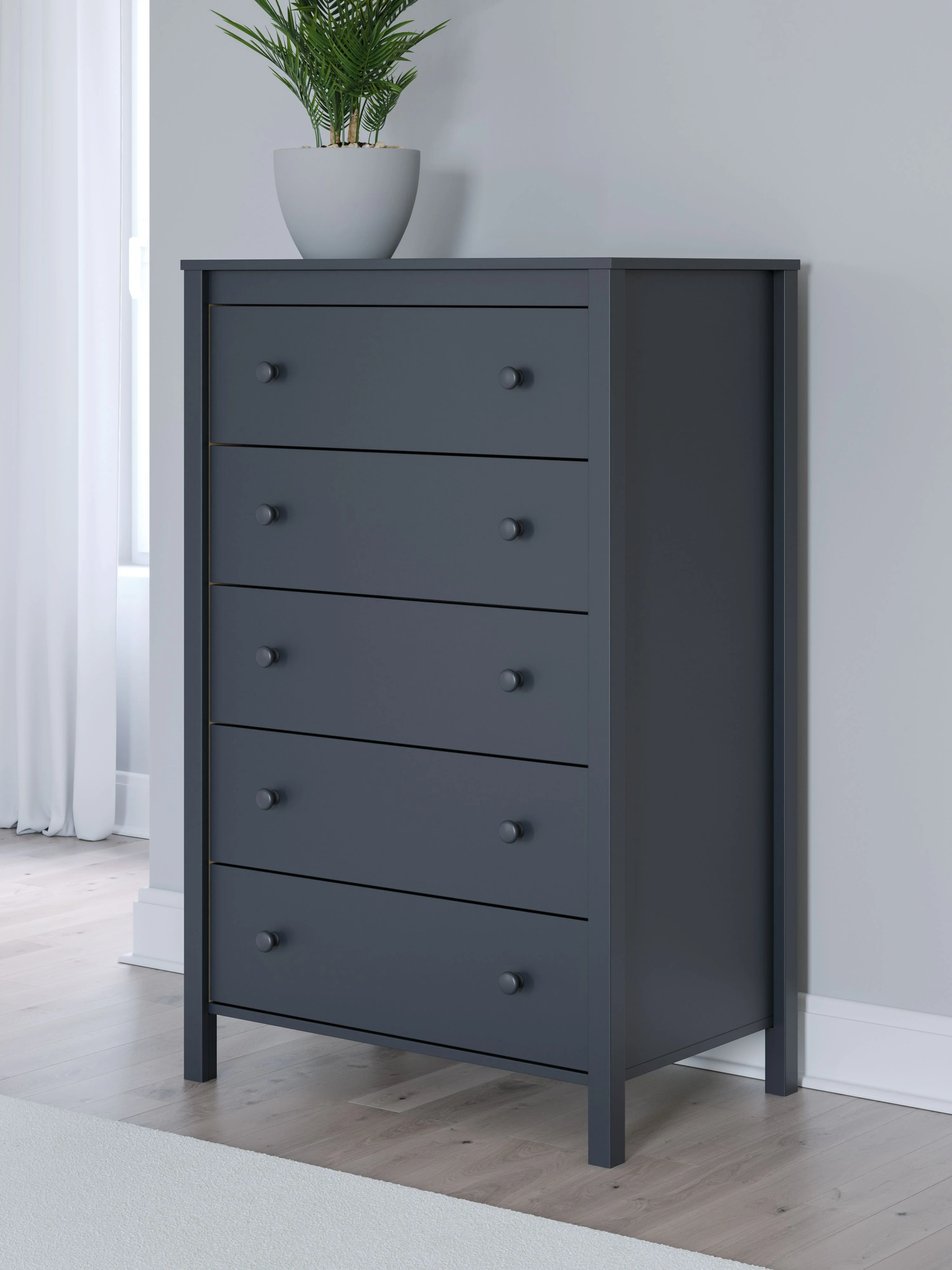 Simmenfort - Five Drawer Chest - Navy Blue - Image 4