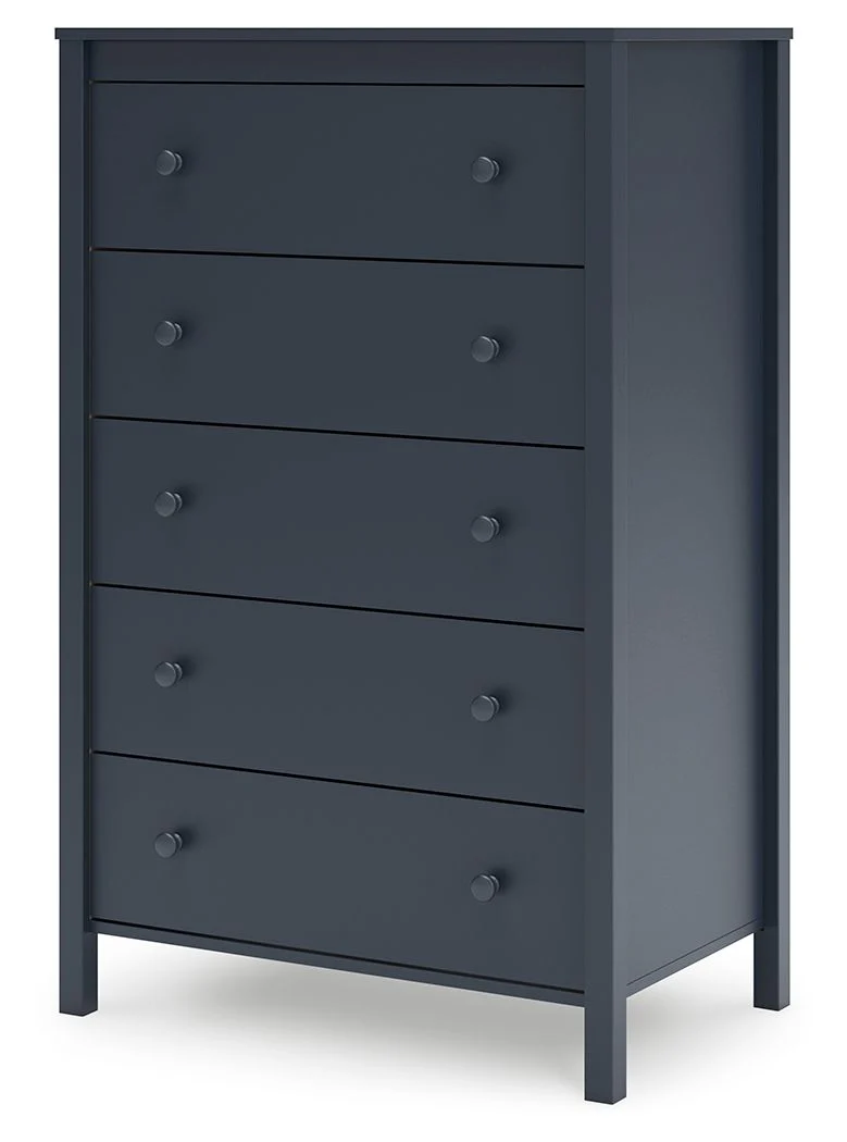 Simmenfort - Five Drawer Chest - Navy Blue - Image 8
