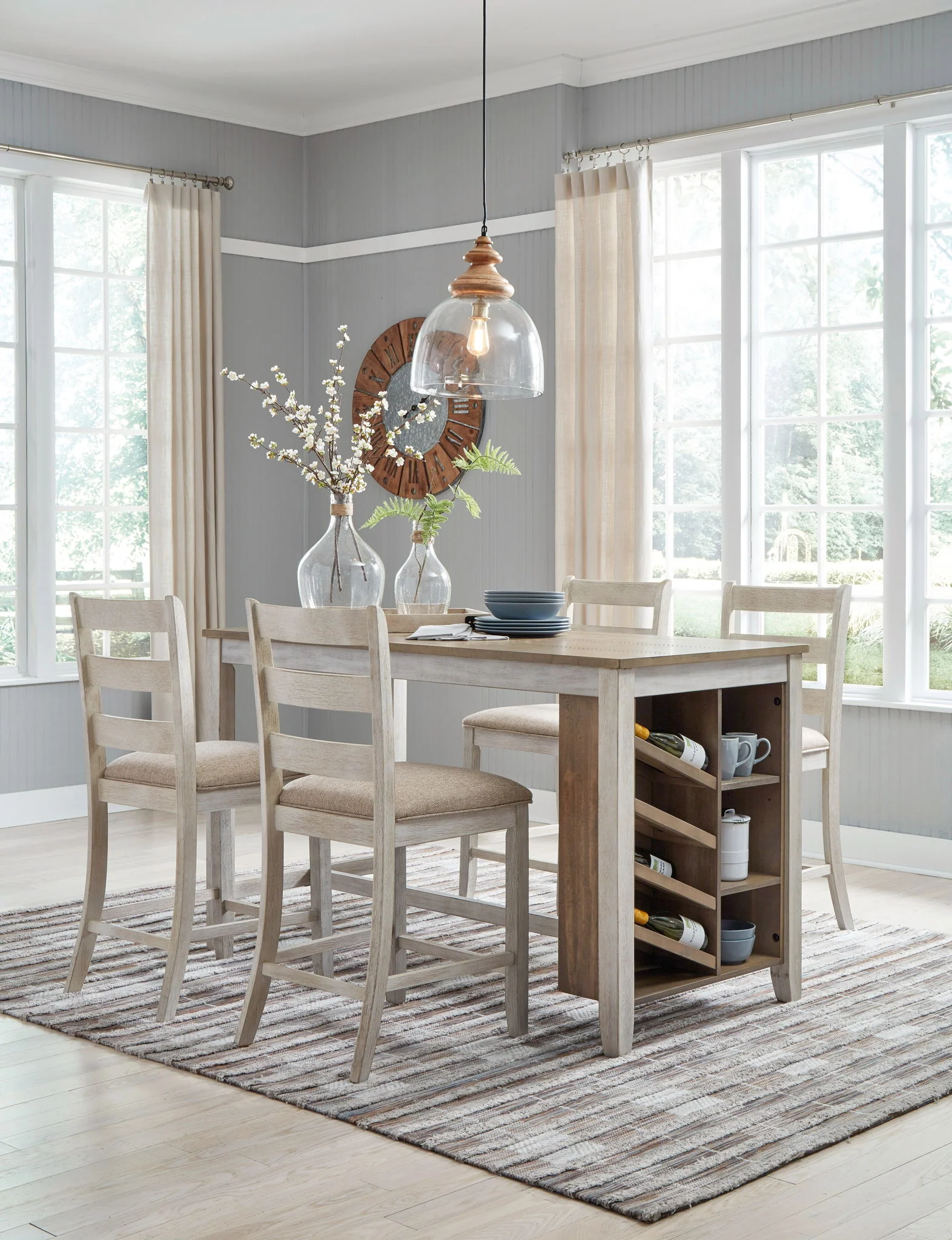 Skempton - Rectangular Counter Table With Storage - White - Image 10