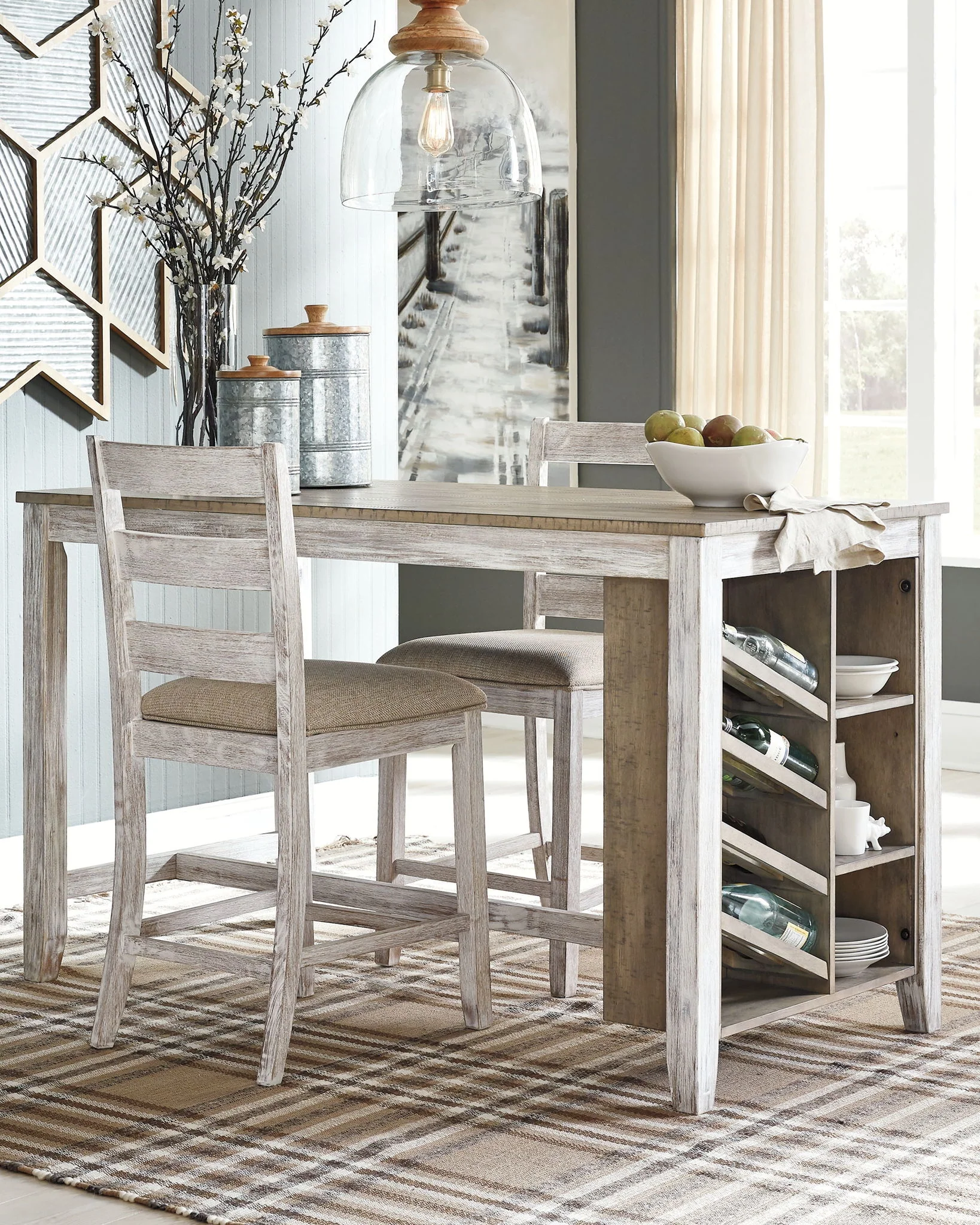 Skempton - Rectangular Counter Table With Storage - White - Image 7