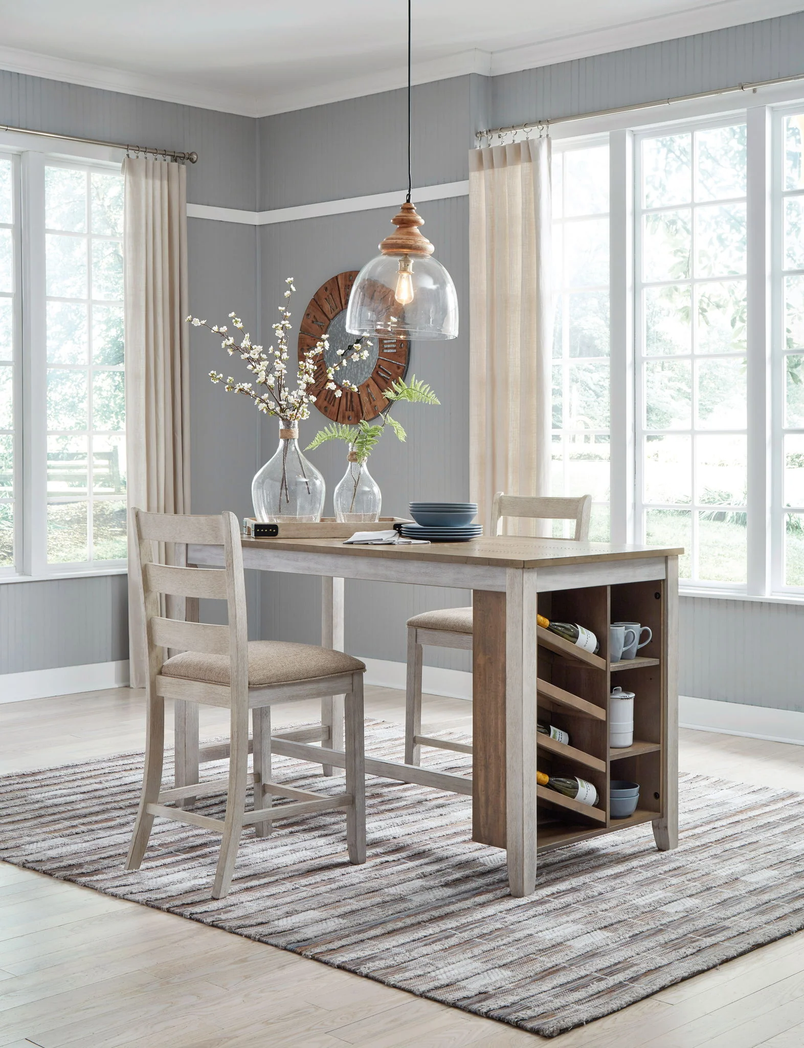Skempton - Rectangular Counter Table With Storage - White - Image 9