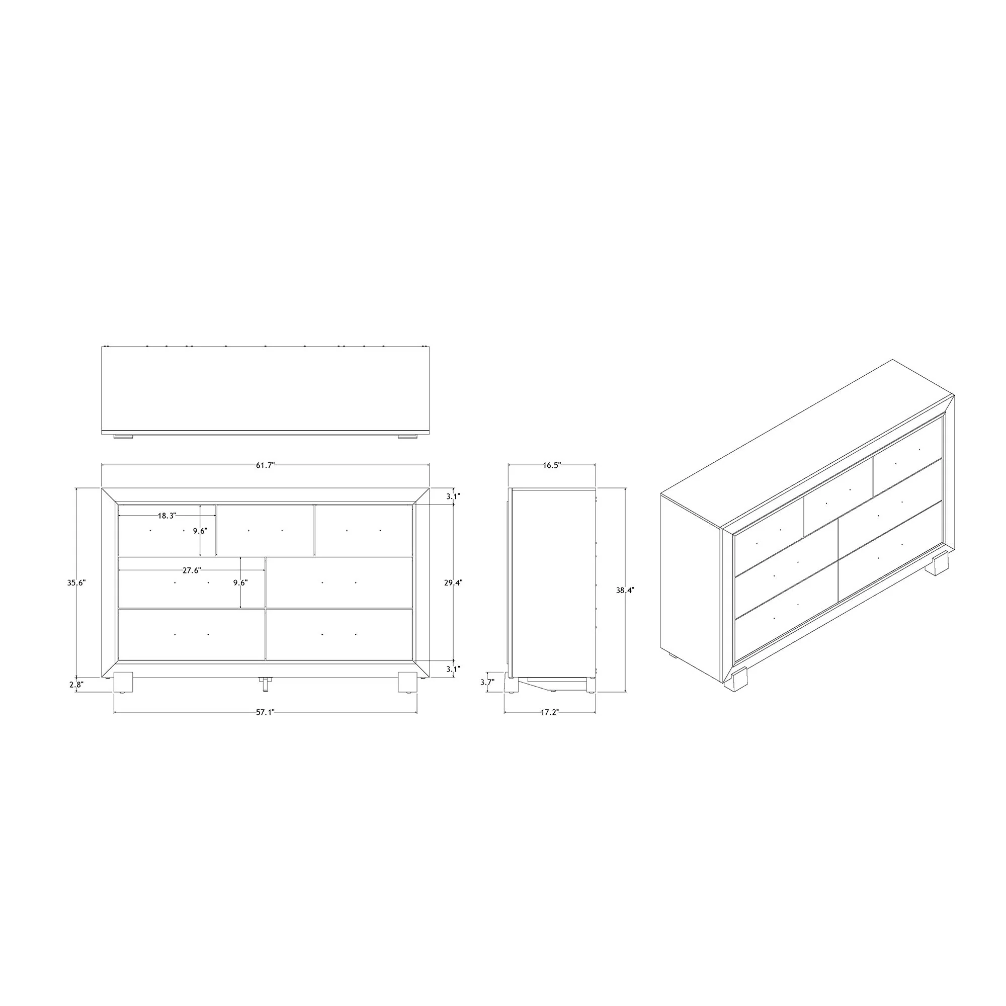 Skye - Marble Dresser - White - Image 5