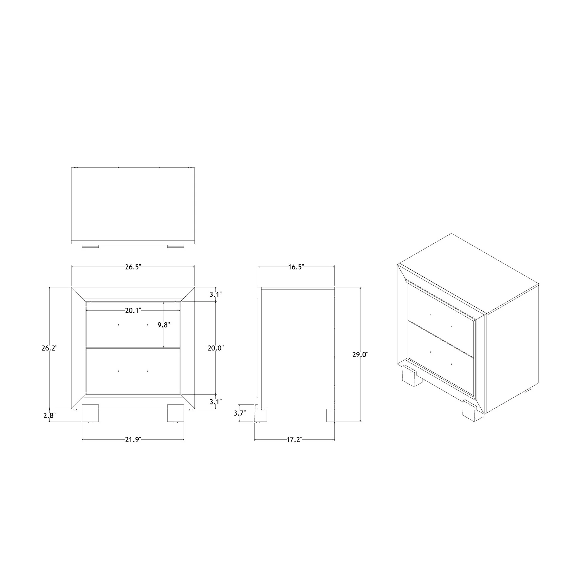Skye - Marble Nightstand - White - Image 4
