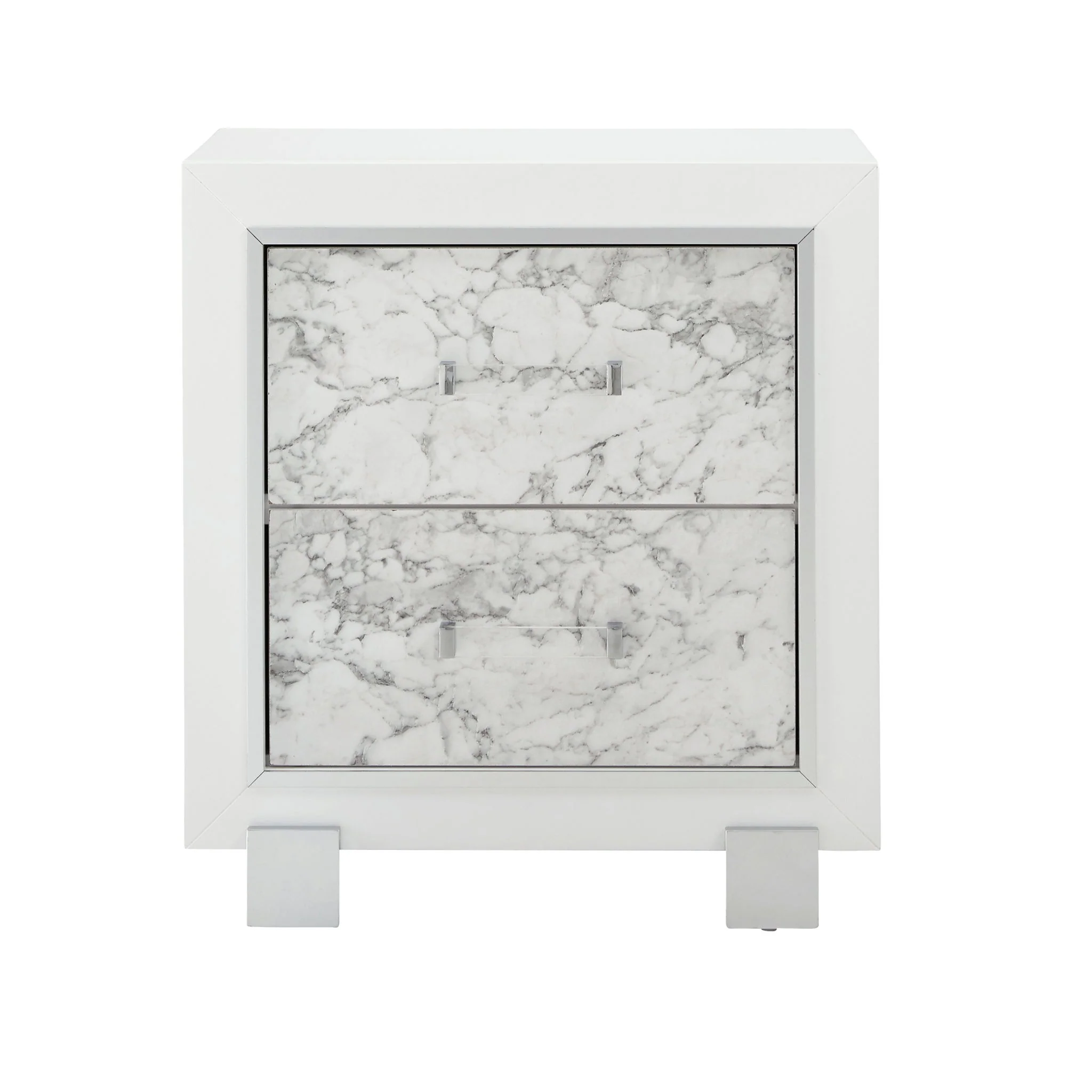Skye - Marble Nightstand - White - Image 5