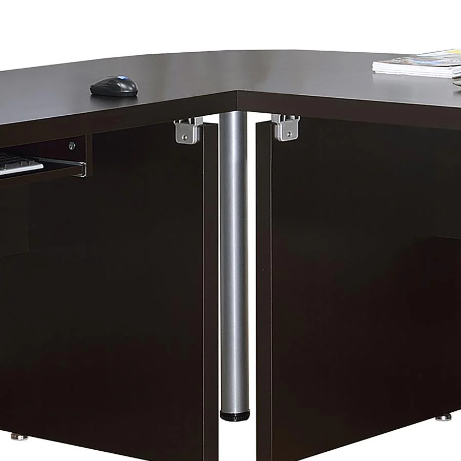 Skylar - L-Shaped Office Computer Desk - Cappuccino - Image 12