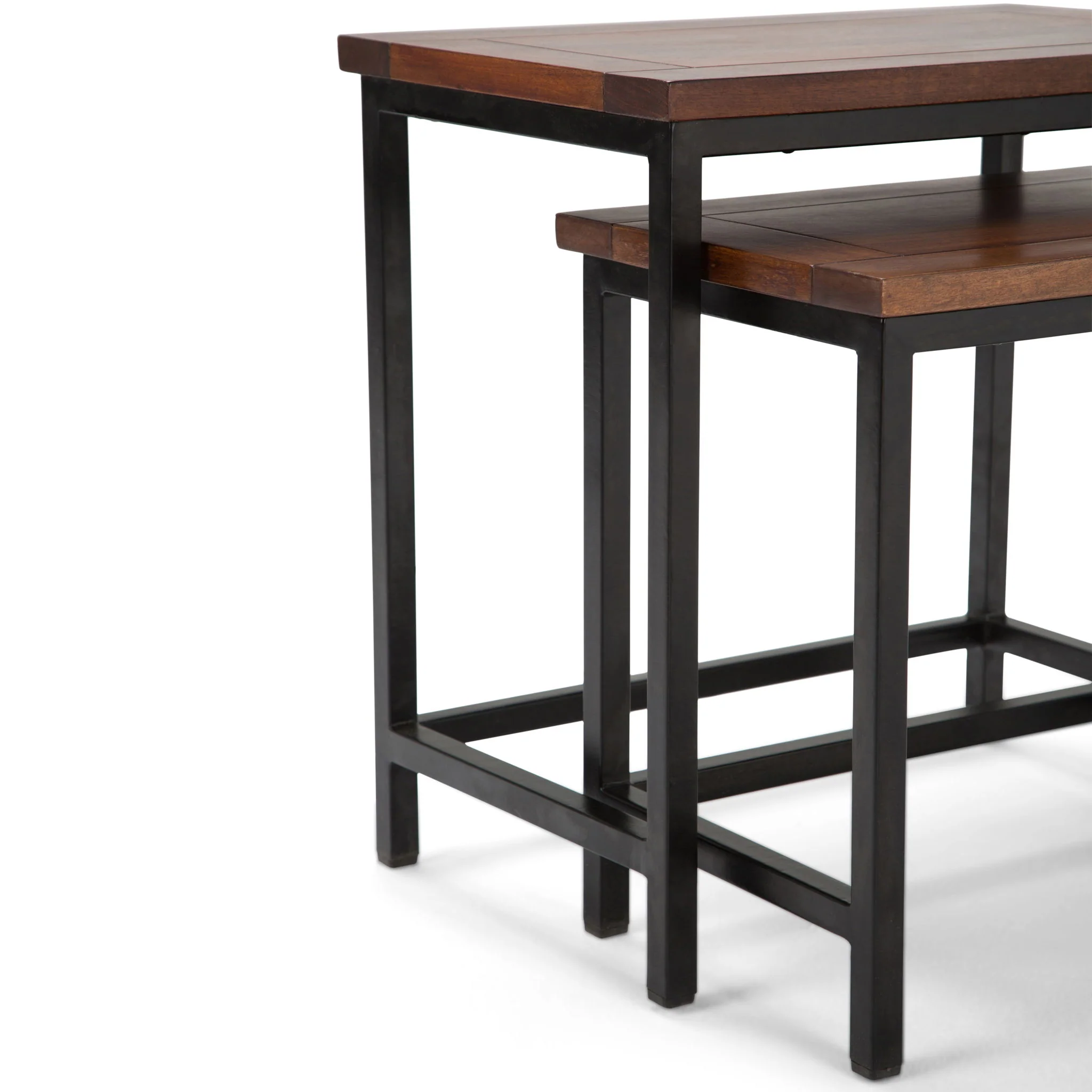 Skyler - 2 Piece Nesting Side Table - Dark Cognac Brown - Image 2