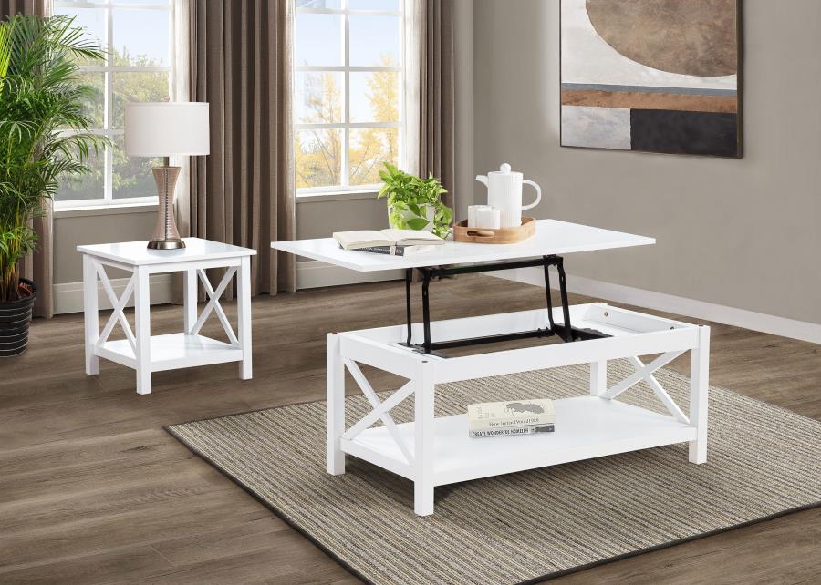 Skyview - 44" Rectangular Lift Top Coffee Table - White - Image 11