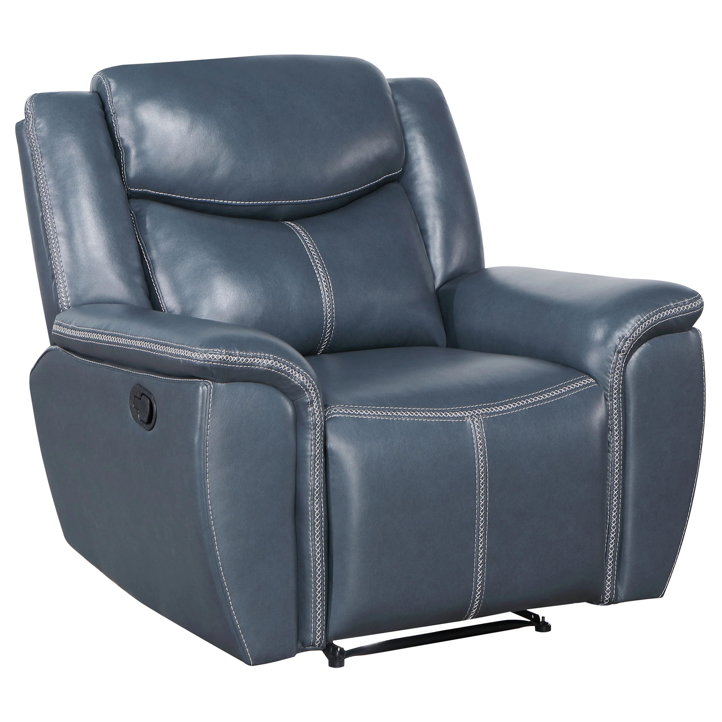 Sloane - Upholstered Padded Arm Recliner Chair - Blue - Image 11
